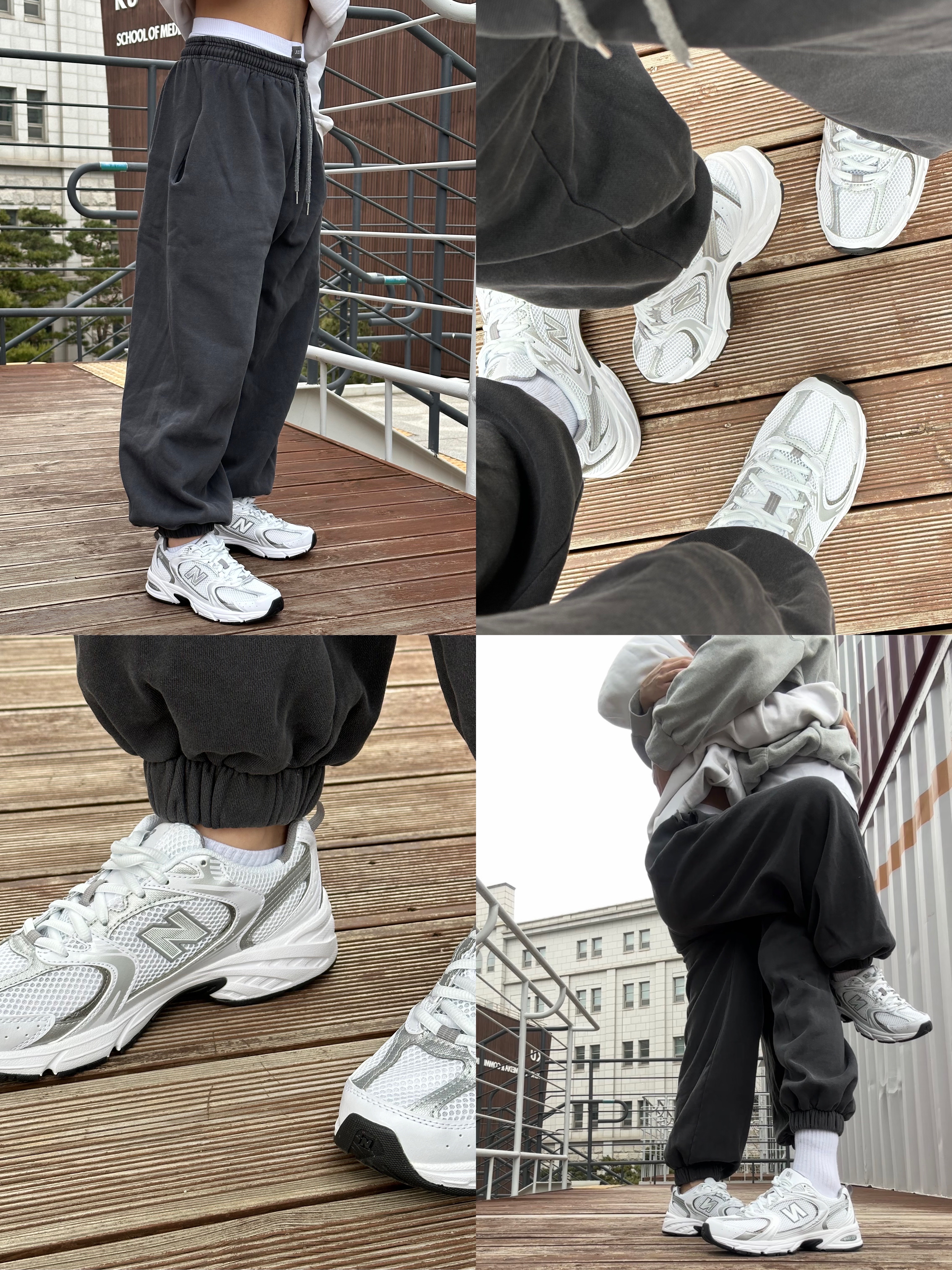New Balance 530 White Silver 착용 스타일