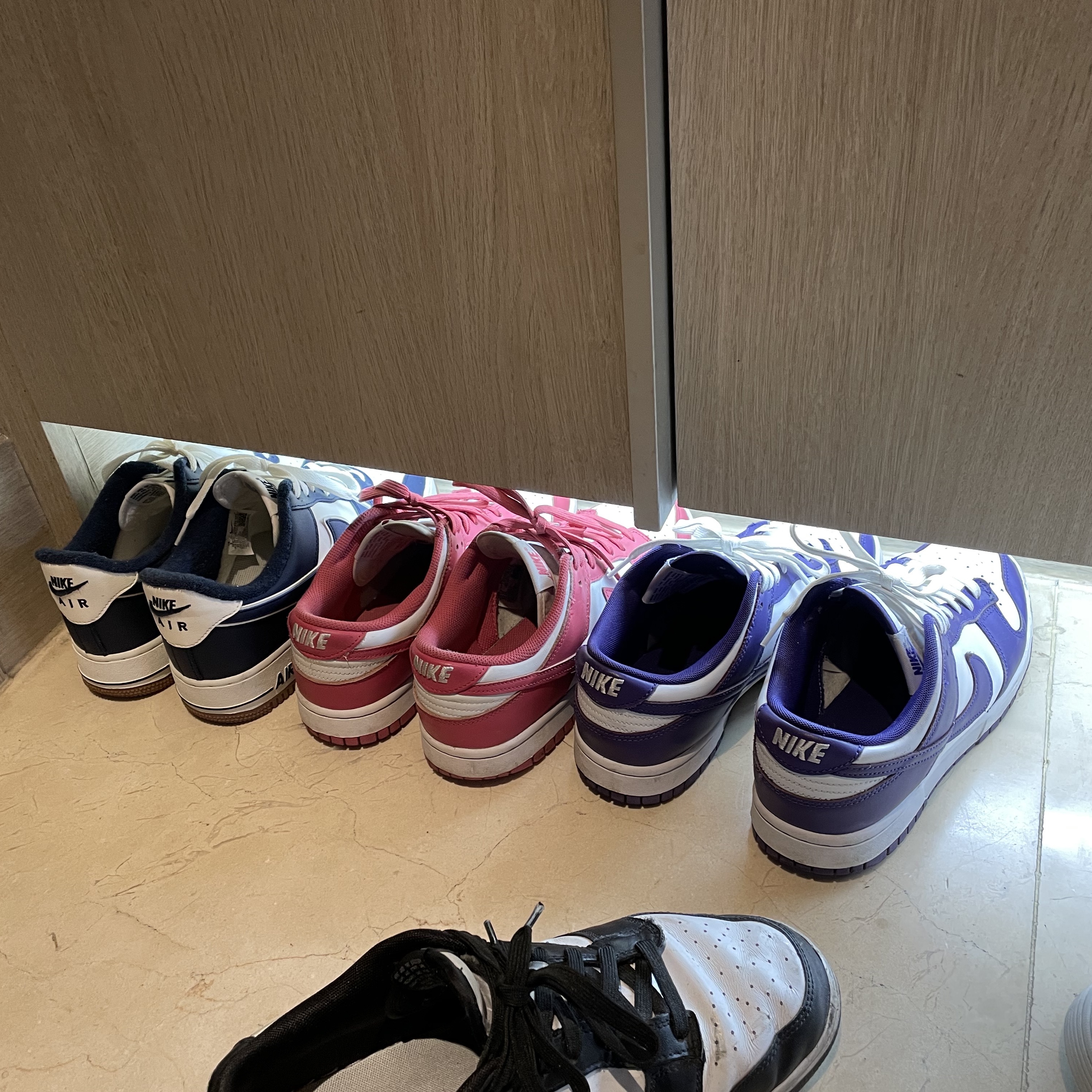 Nike Dunk Low Retro Black, Nike Dunk Low Retro Championship Court Purple 착용 스타일