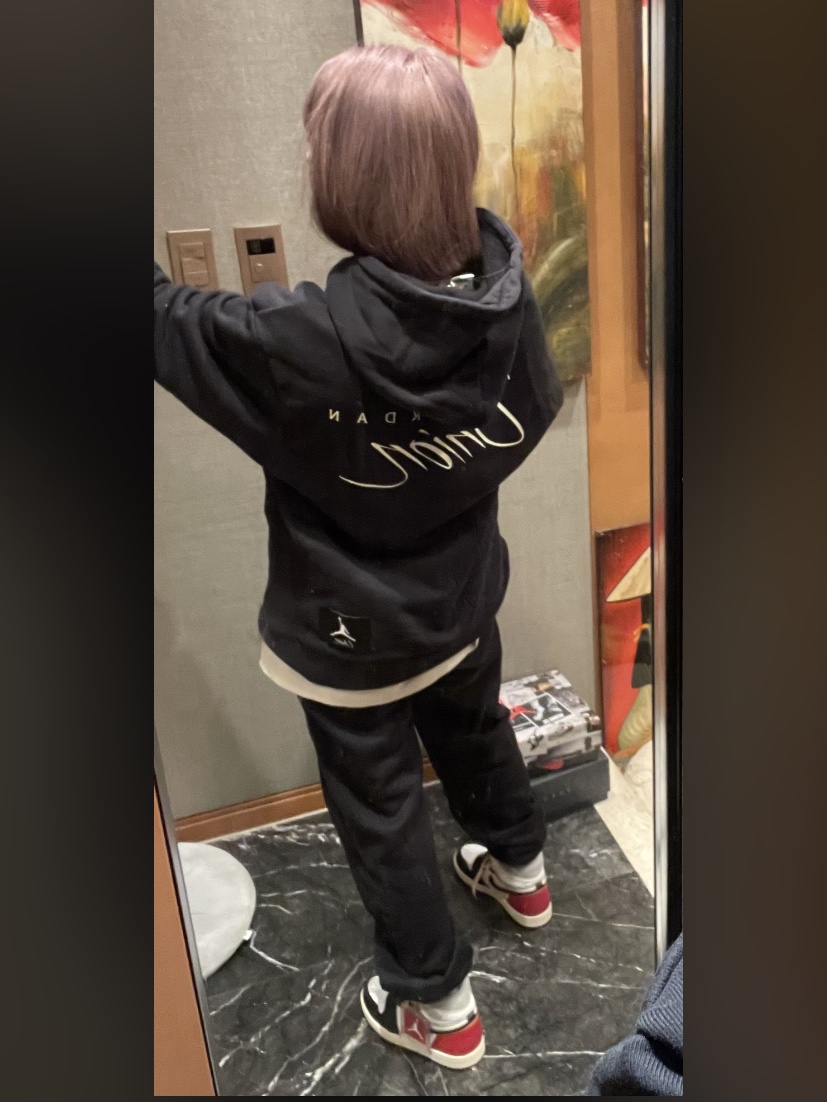 Jordan x Union Fleece Hoodie Black - Asia, Jordan 1 x Union Retro High Black Toe 착용 스타일 - 1