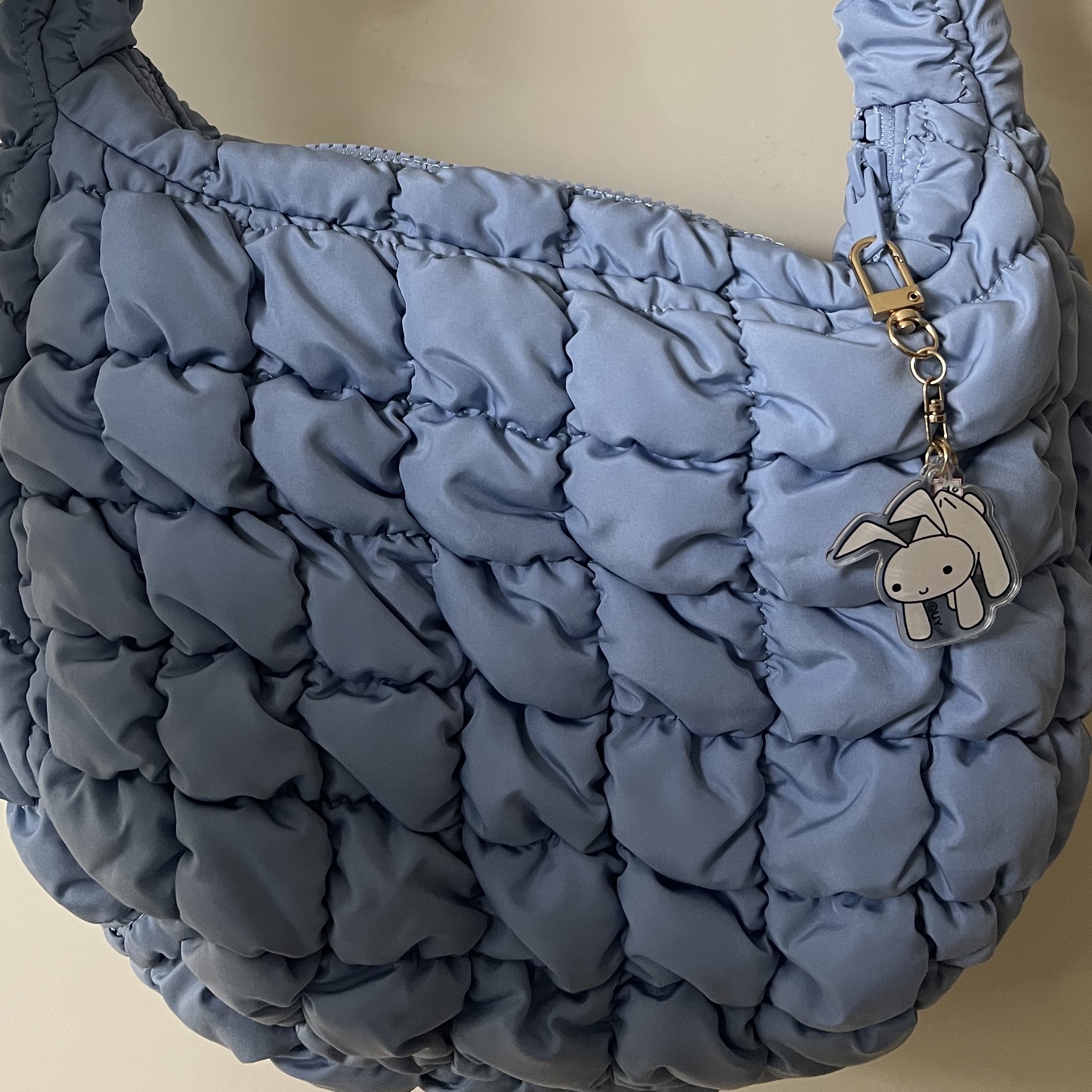 COS Quilted Mini Bag Light Blue 착용 스타일