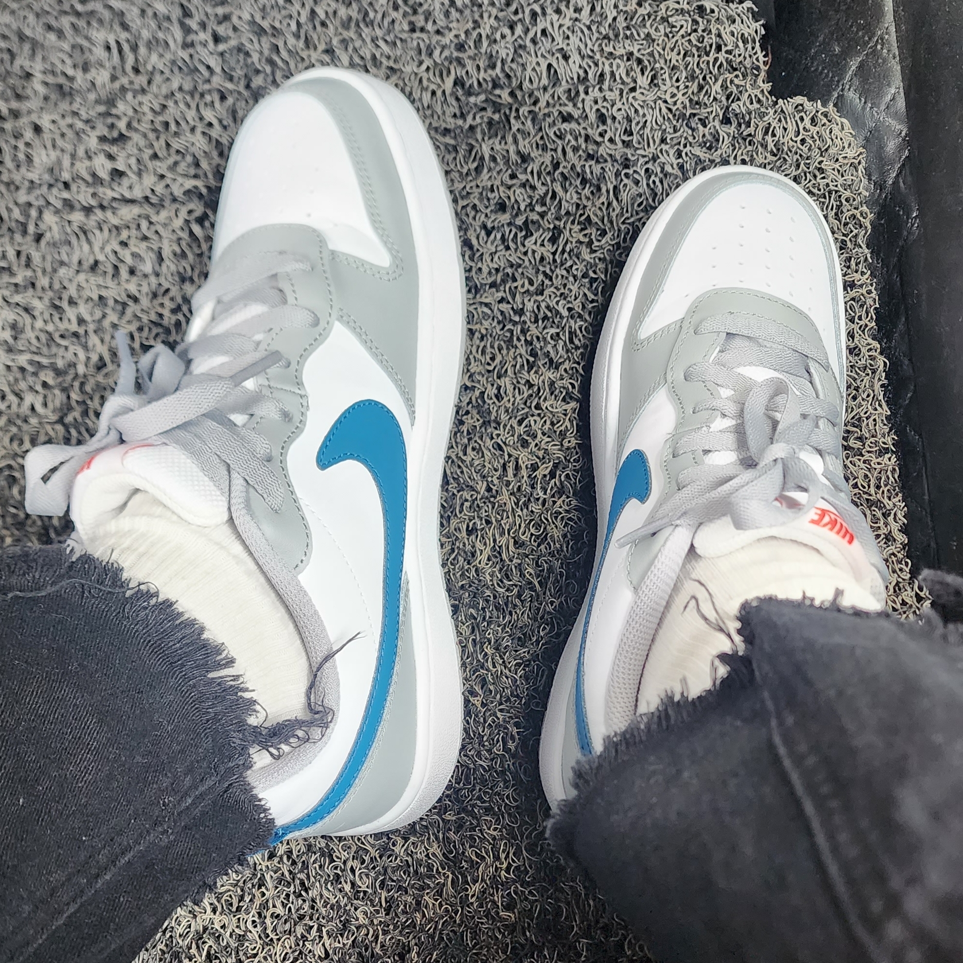 (GS) Nike Court Borough Low 2 Light Smoke Grey 착용 스타일