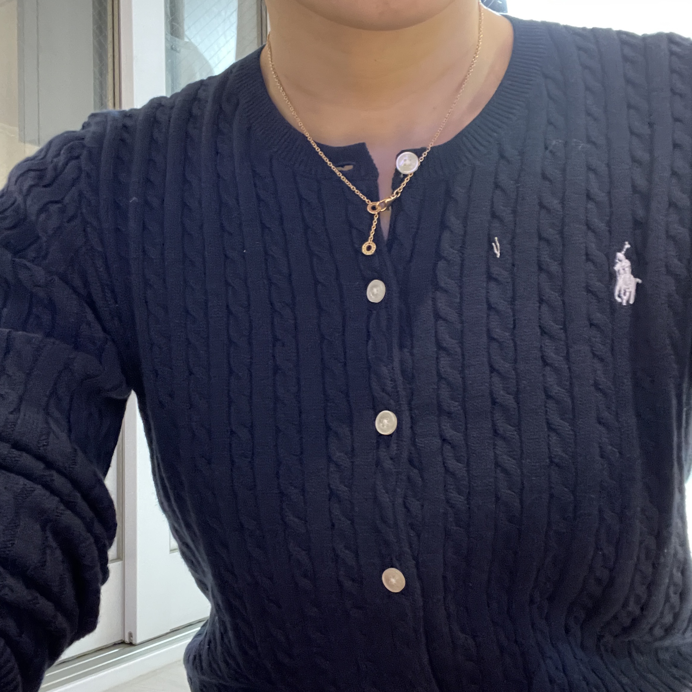 [30% 적립] Polo Ralph Lauren Children Mini Cable Cotton Cardigan Hunter Navy 착용 스타일
