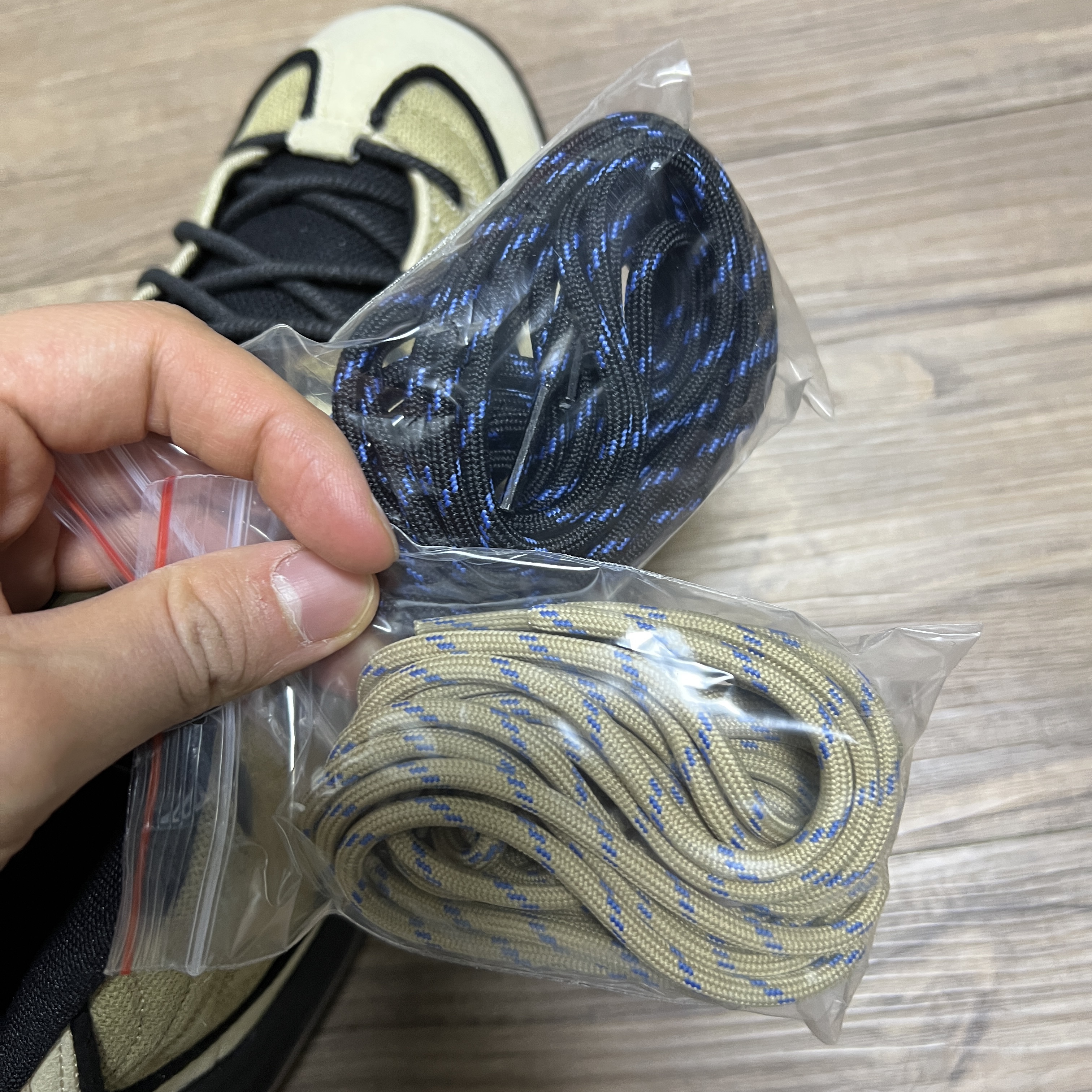 Nike x Stussy Air Penny II Rattan and Limestone, Stussy Canvas Backpack Washed Black 착용 스타일 - 5