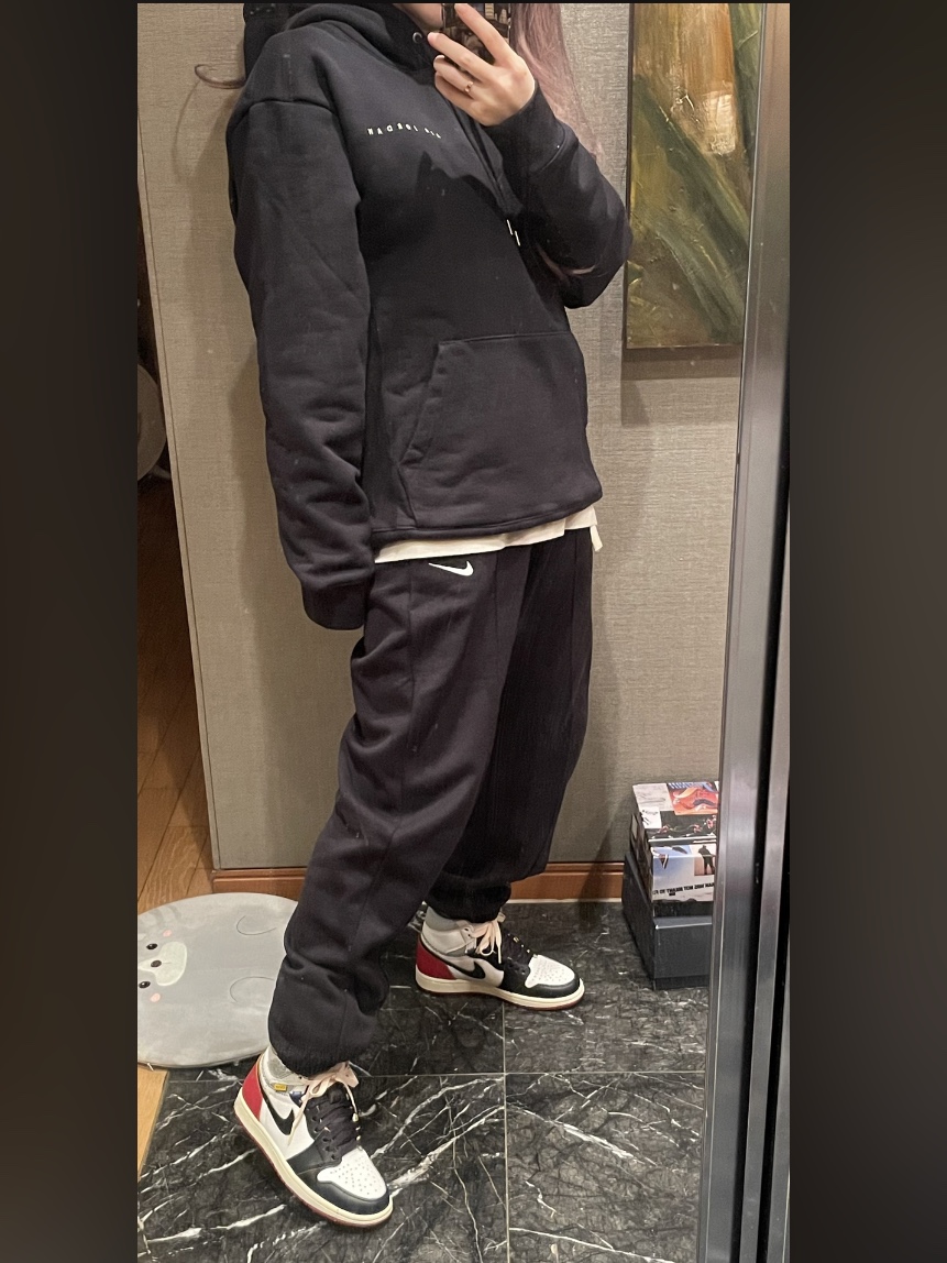 Jordan x Union Fleece Hoodie Black - Asia, Jordan 1 x Union Retro High Black Toe 착용 스타일 - 2