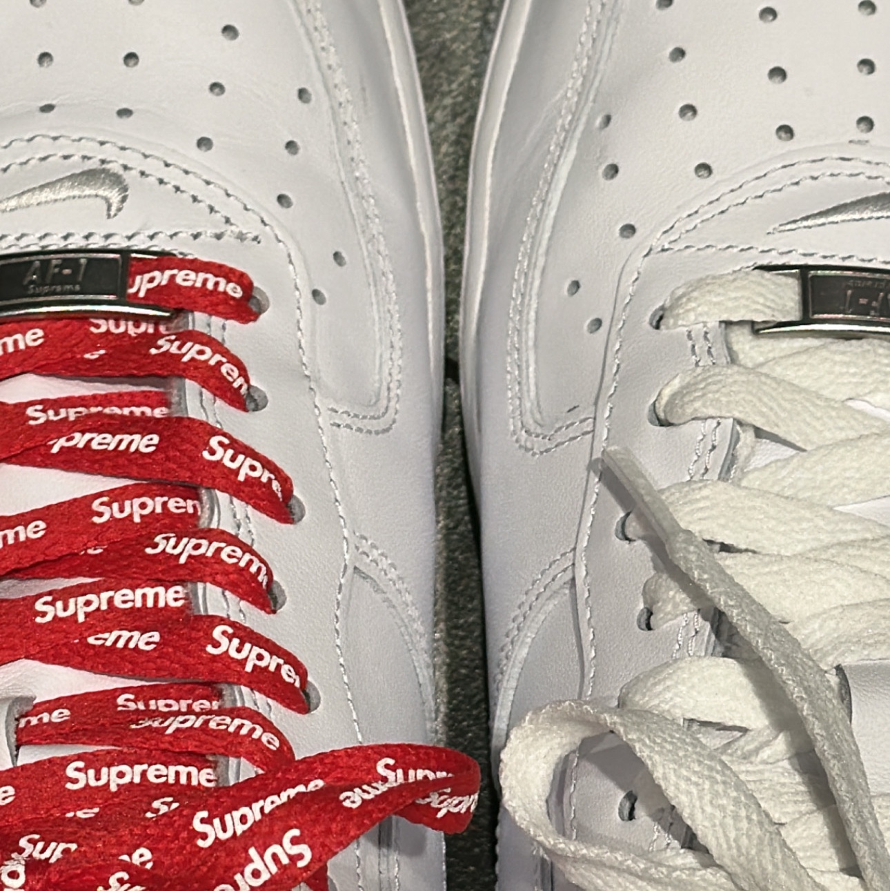 Nike x Supreme Air Force 1 Low White 착용 스타일