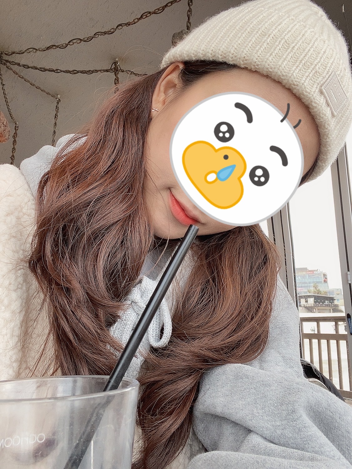 (Kids) Acne Studios Ribbed Beanie Hat Oatmeal Melange 착용 스타일