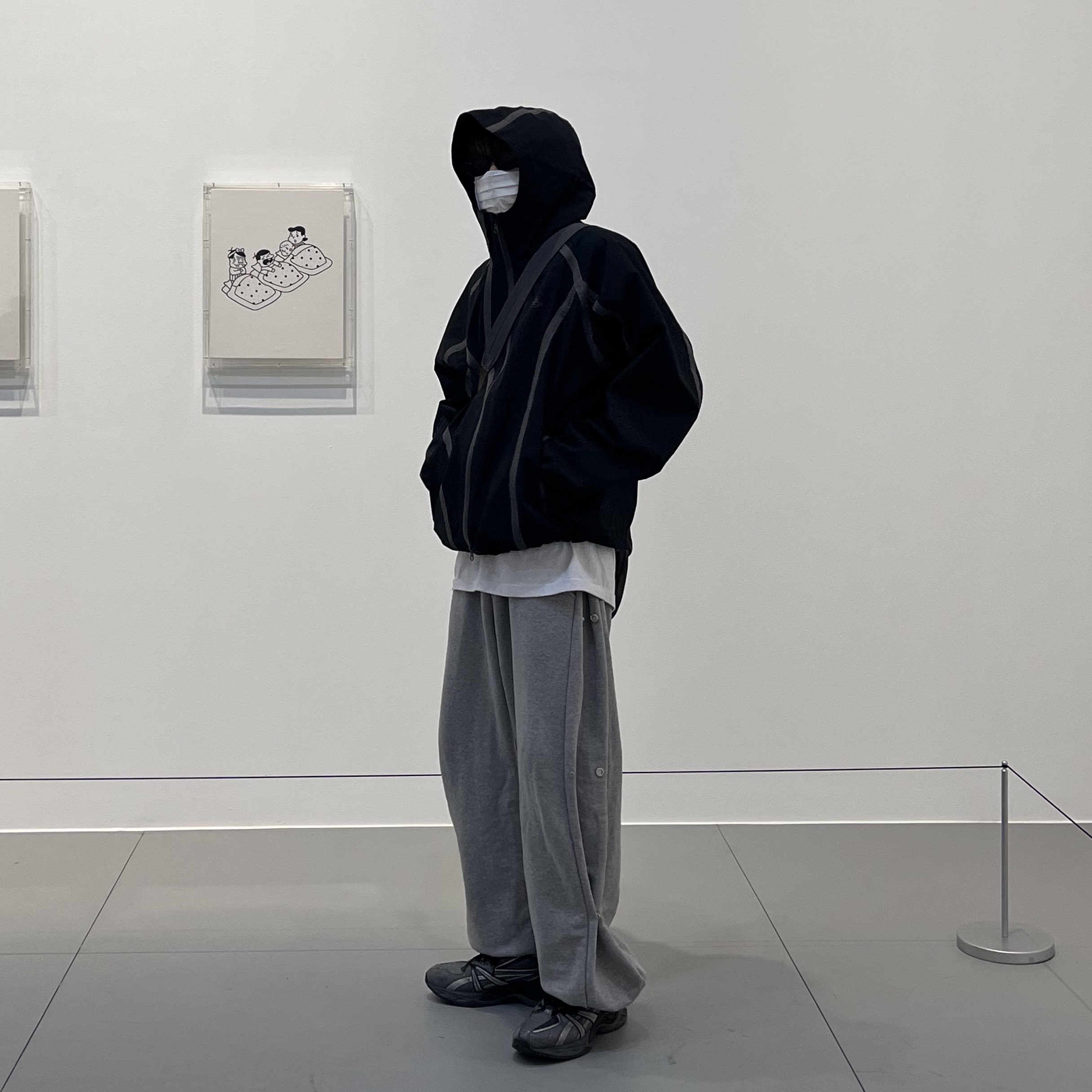 Sansan Gear Windblock Jacket Black - 22SS 착용 스타일 - 2