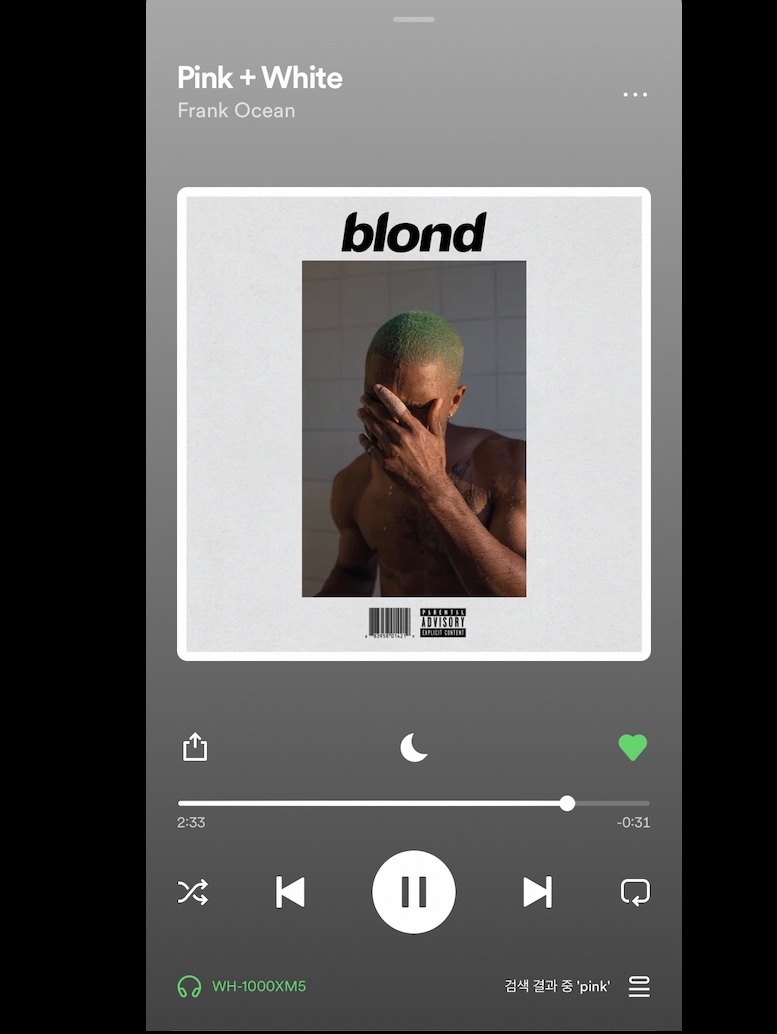 Sony WH-1000XM5 Black (Korean Ver.), Frank Ocean Blonde Black (2LP) 착용 스타일 - 2