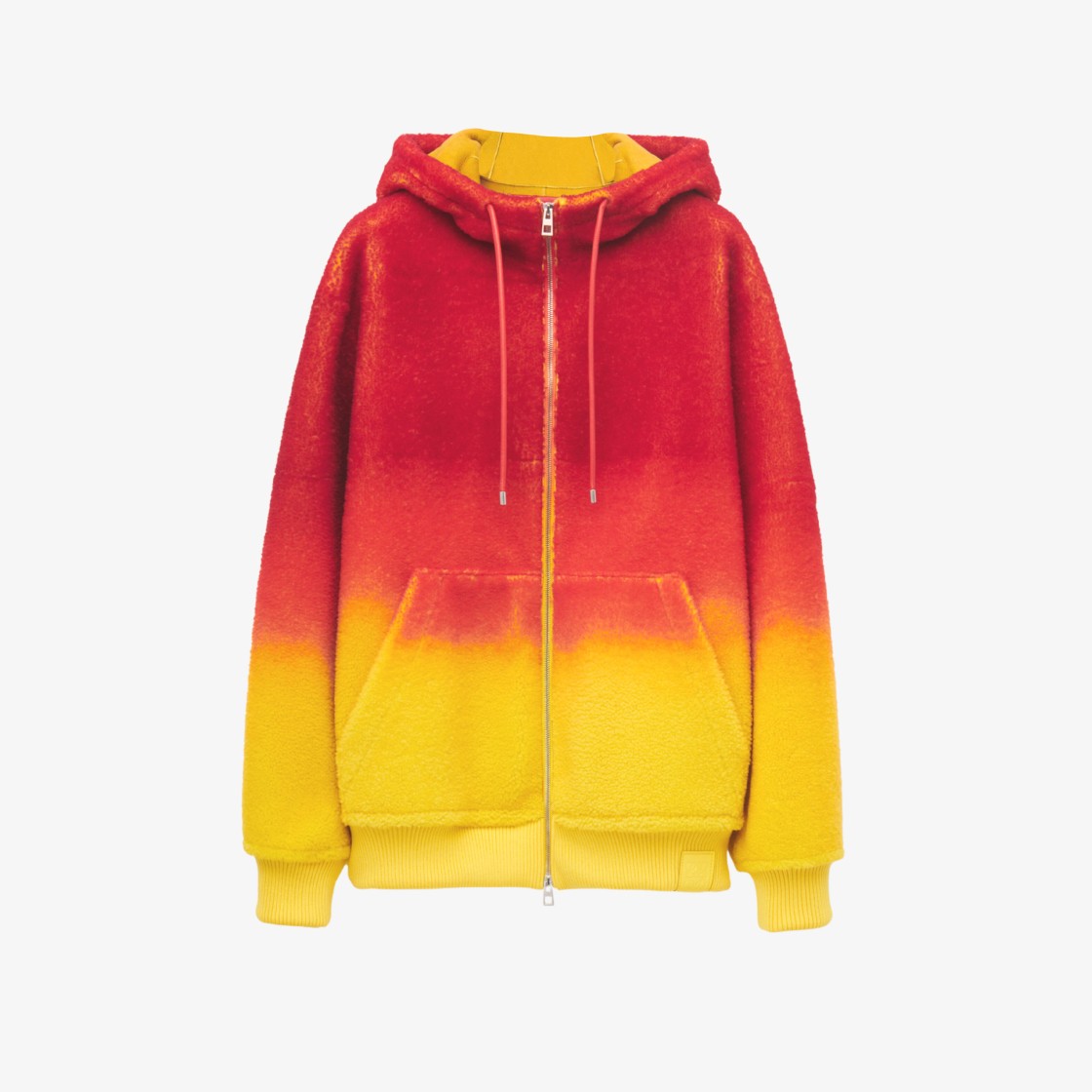 Loewe x Howl's Moving Castle Calcifer Intarsia Hoodie in Shearling Multicolor 상세 이미지 1