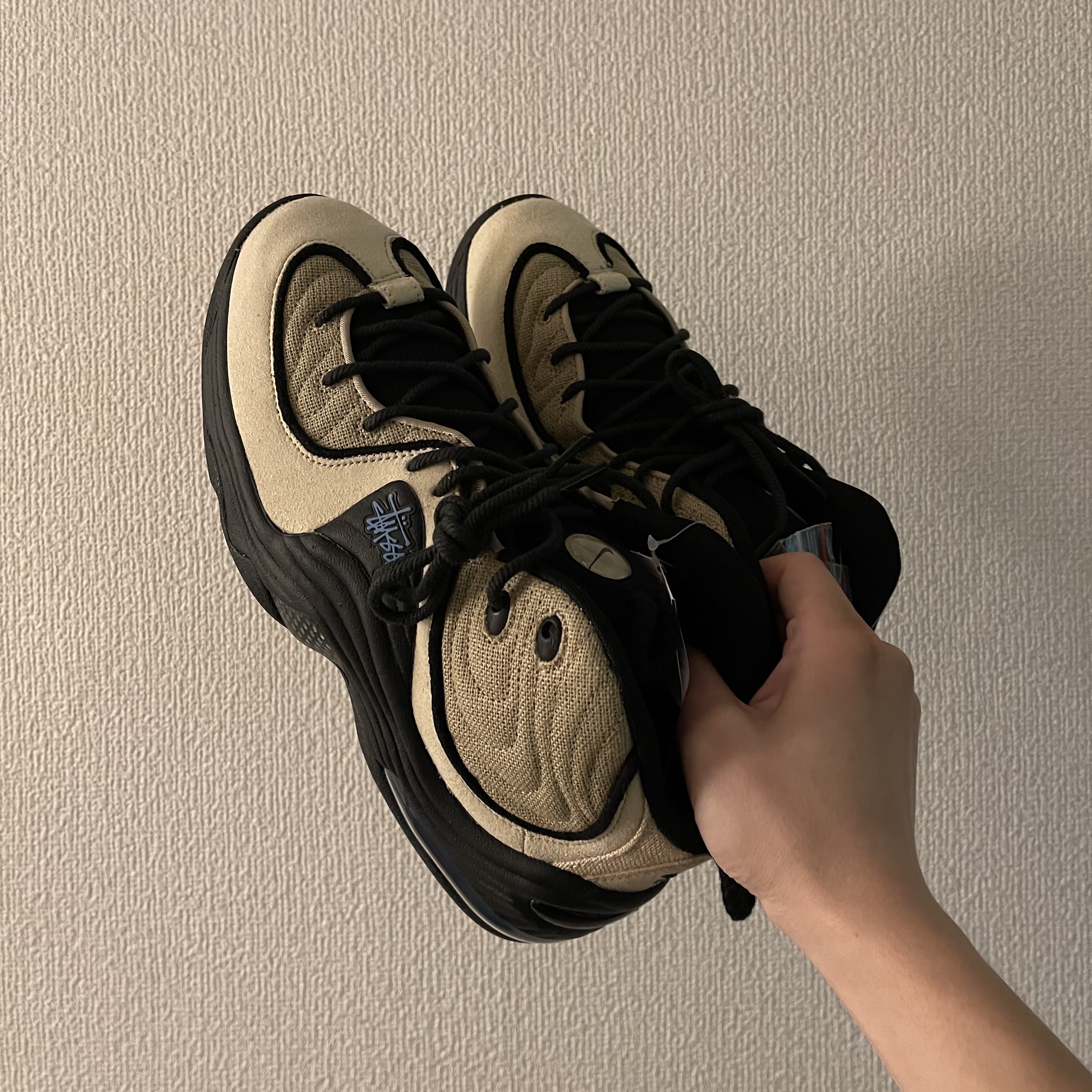 Nike x Stussy Air Penny II Rattan and Limestone 착용 스타일
