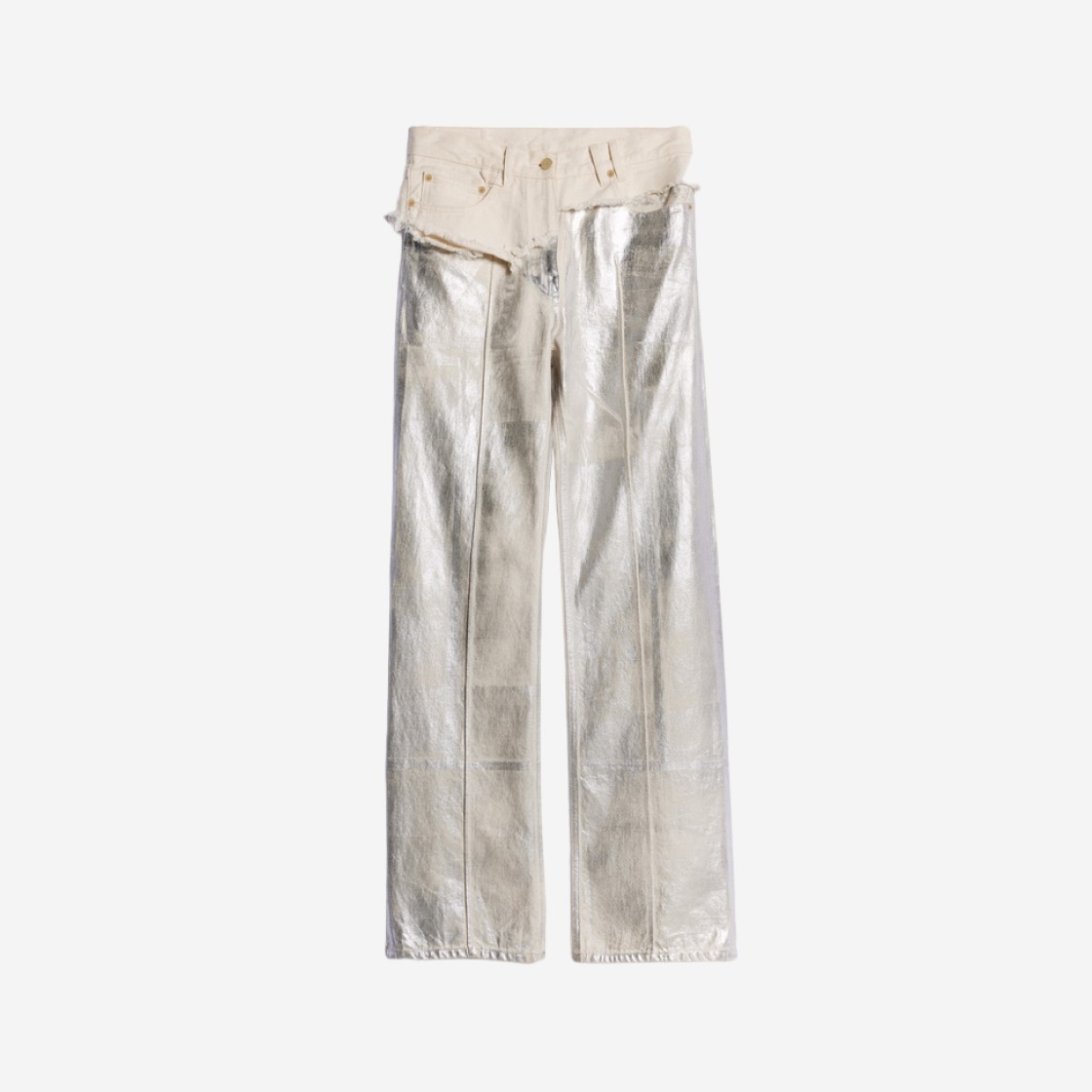 (W) Jacquemus Le de Nimes Bordado Baggy Jeans Silver 상세 이미지 1