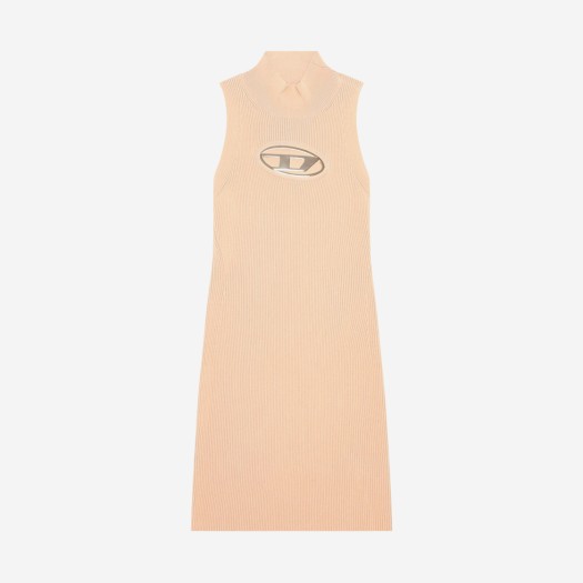 (W) 디젤 M-오네르바 컷아웃 로고 플라크 숏 드레스 핑크