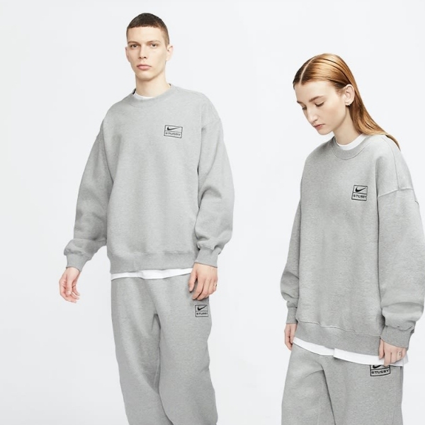 Nike x Stussy NRG Fleece Pants Dark Grey Heather (DO9340-063) 착용 스타일 - 1