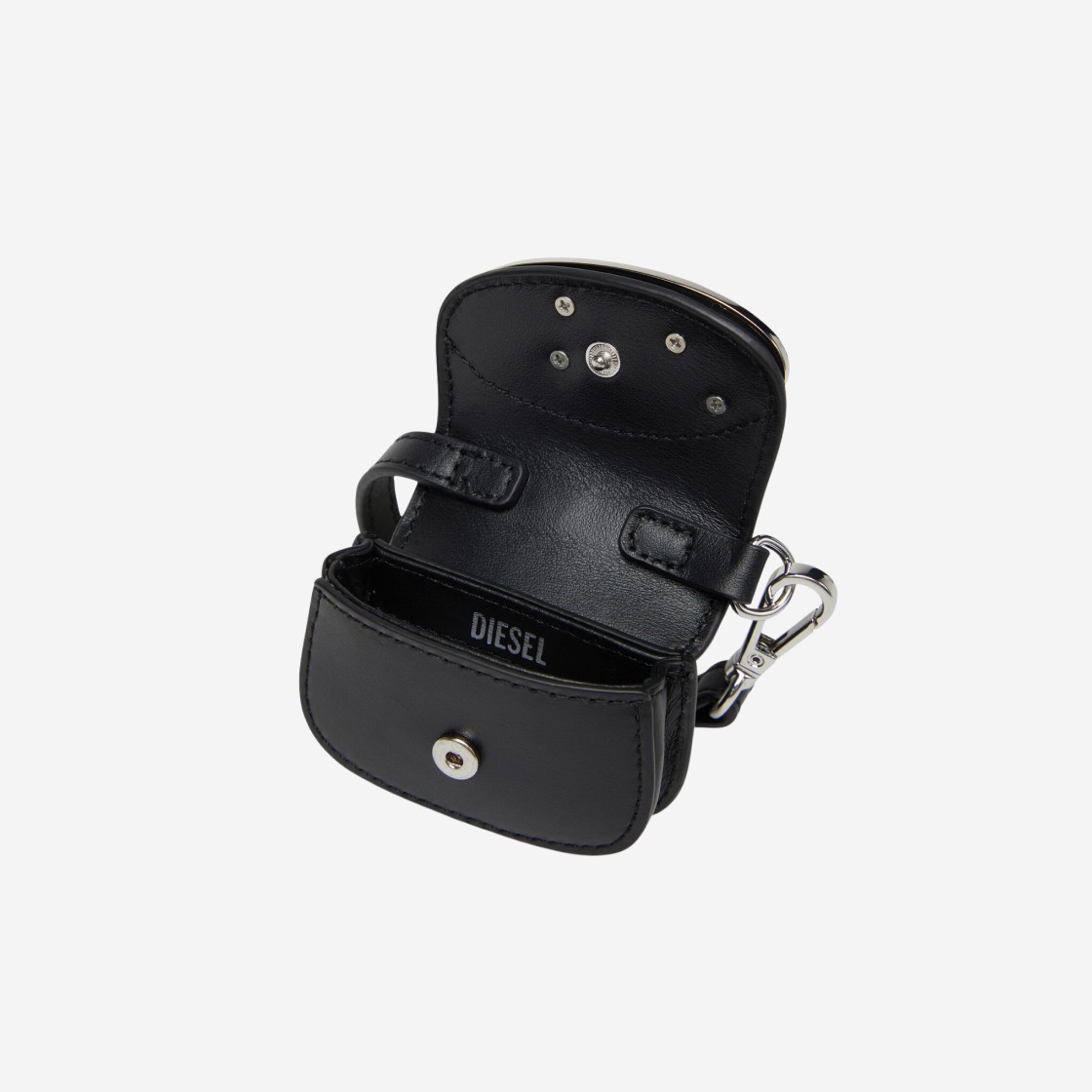 Diesel 1DR Micro Leather Bag Charm Black 상세 이미지 4