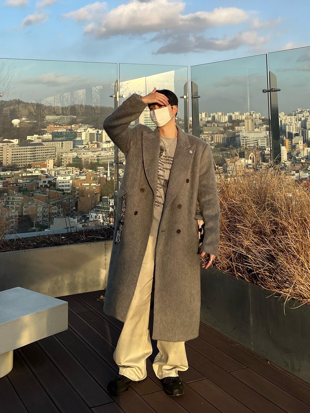 Our Legacy Hairy Wool Whale Coat Black 착용 스타일
