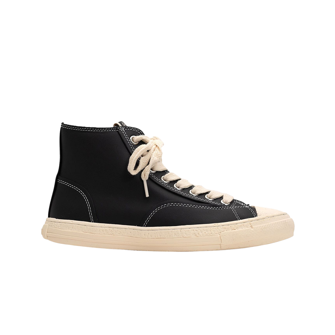 메종 미하라 야스히로 제너럴 스케일 패스트 솔 레더 하이탑 스니커즈 블랙(Maison Mihara Yasuhiro General Scale Past Sole Leather High-top Sneakers Black) - 1