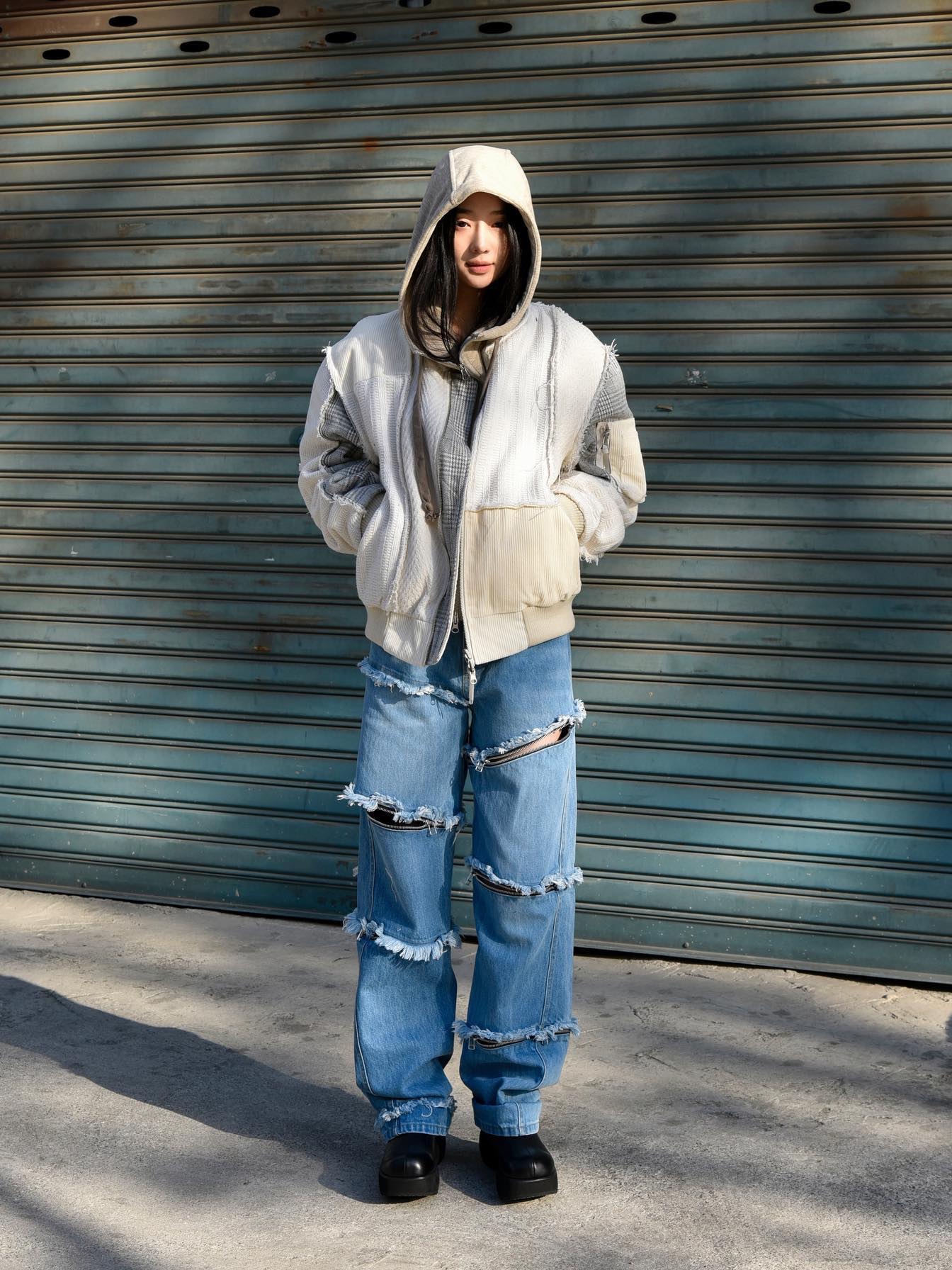 The Museum Visitor Zipper Jean Blue - 22FW 착용 스타일