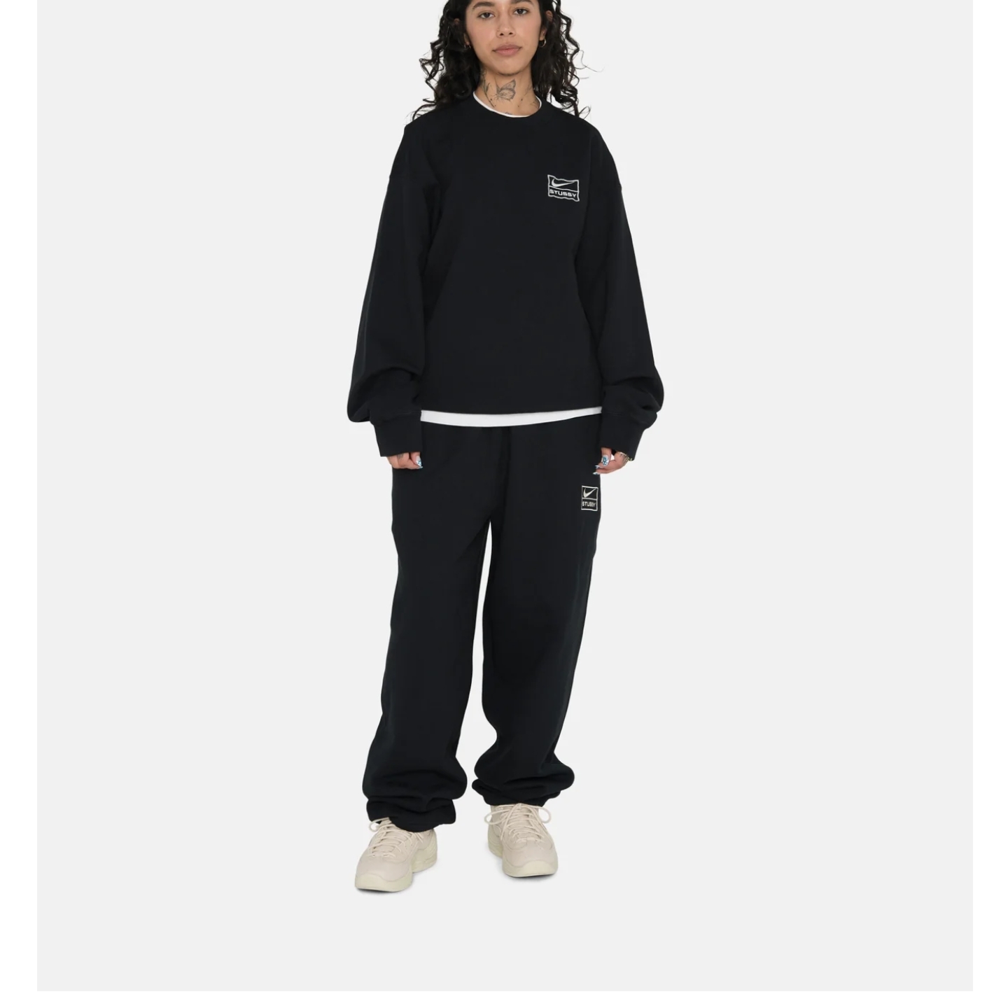 Nike x Stussy NRG Washed Fleece Pants Black (DO5296-010) 착용 스타일 - 3
