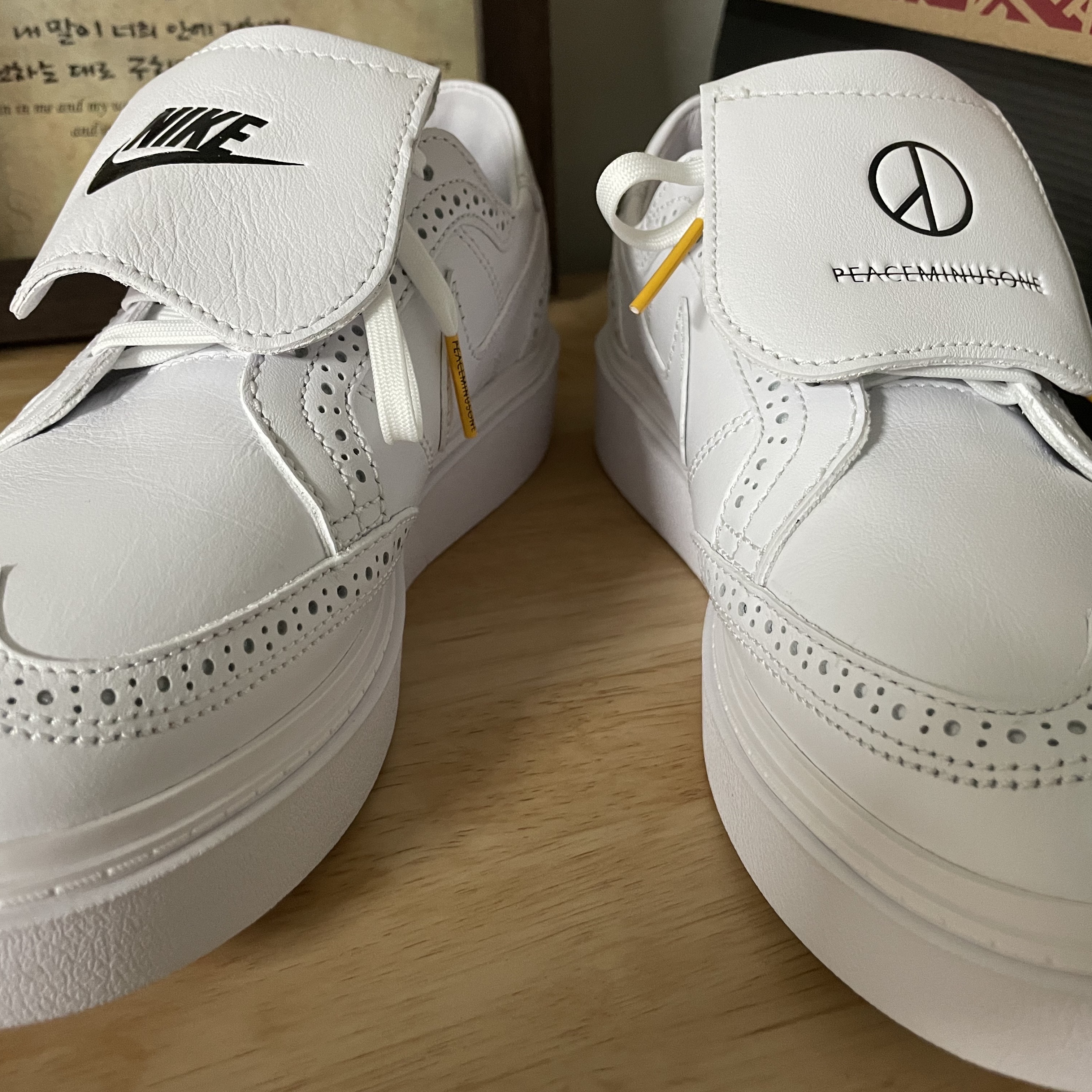 Nike x Peaceminusone Kwondo1 White 착용 스타일 - 2