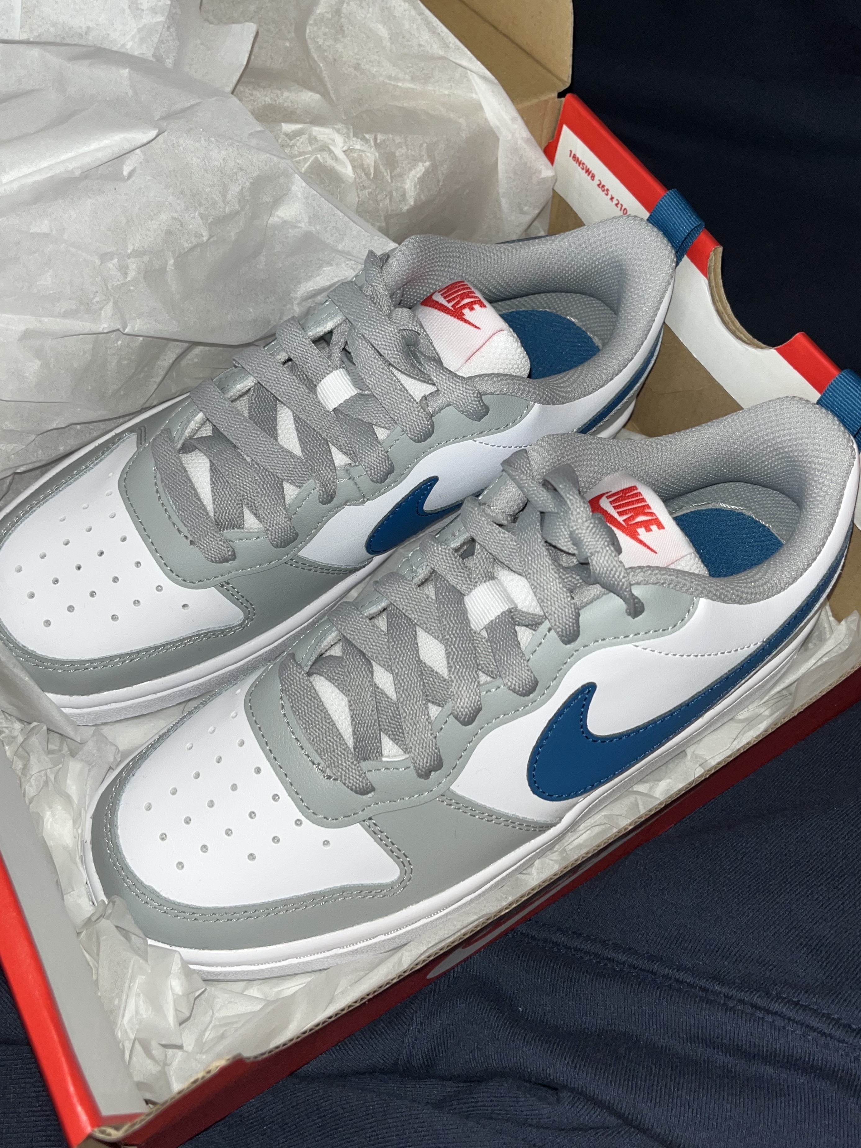 (GS) Nike Court Borough Low 2 Light Smoke Grey 착용 스타일
