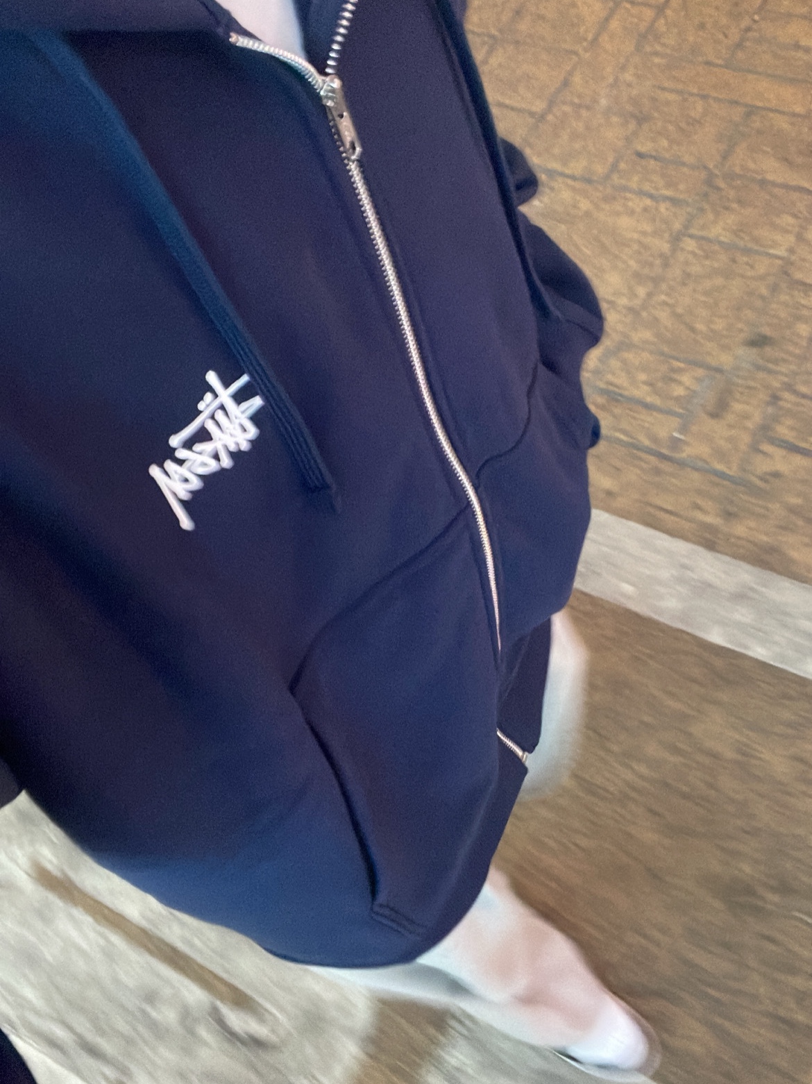 Stussy Basic Stussy Zip Hoodie Navy 2022 착용 스타일 - 2
