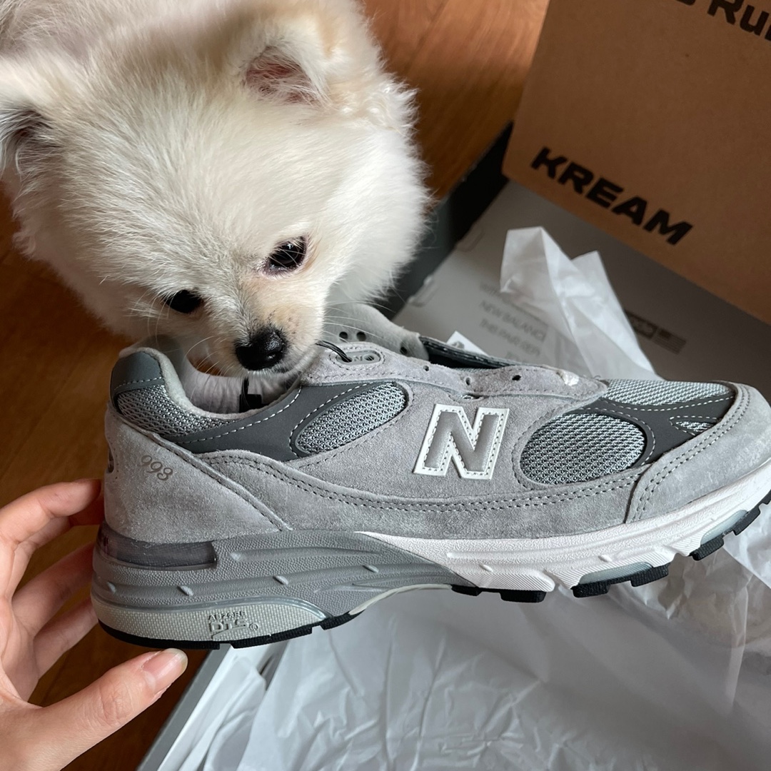 (W) New Balance 993 Made in USA Grey - B Standard 착용 스타일