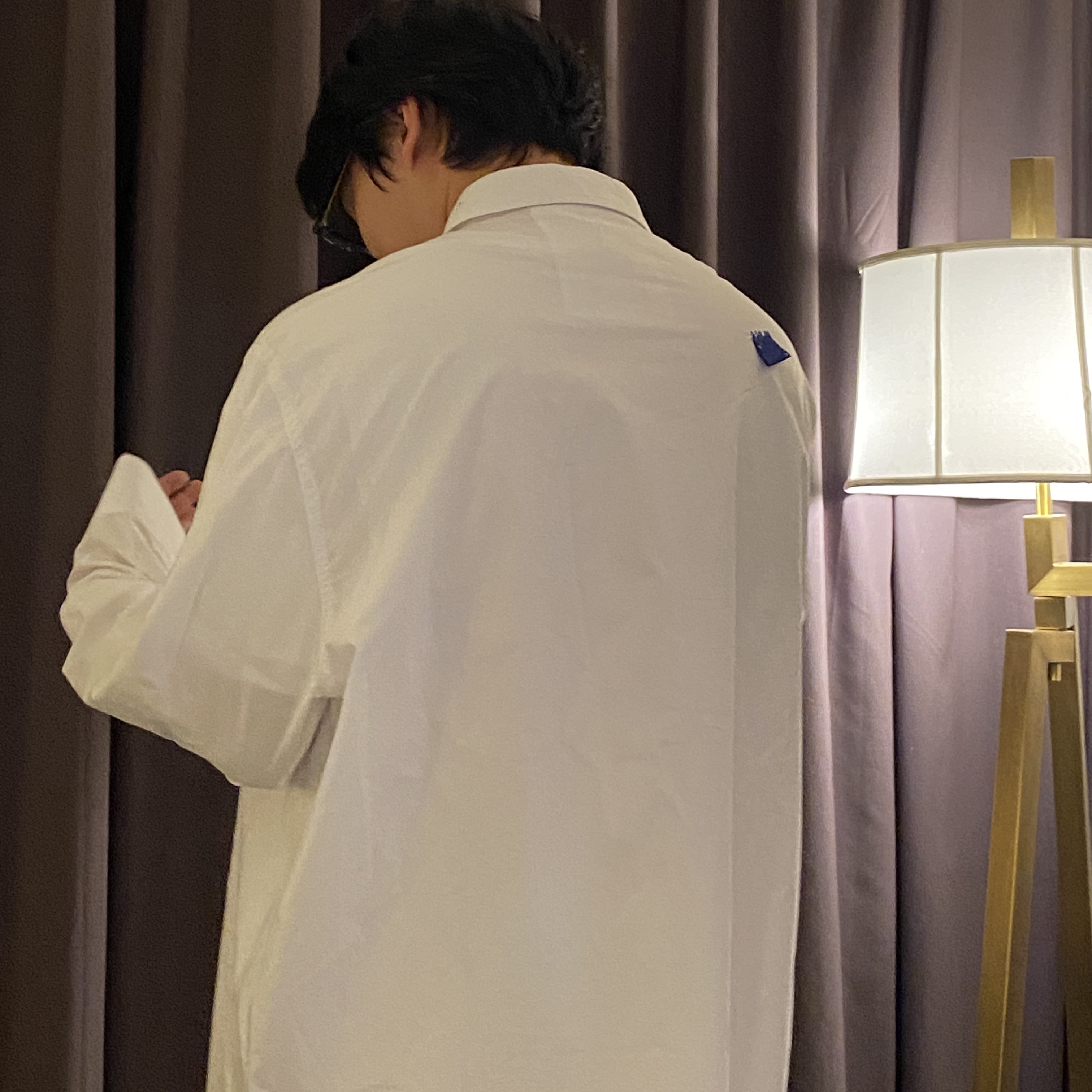 Zara x Ader Error Oversized Shirt White 착용 스타일 - 1