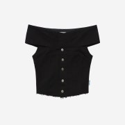 Instantfunk Women Off The Shoulder Denim Blouse Black