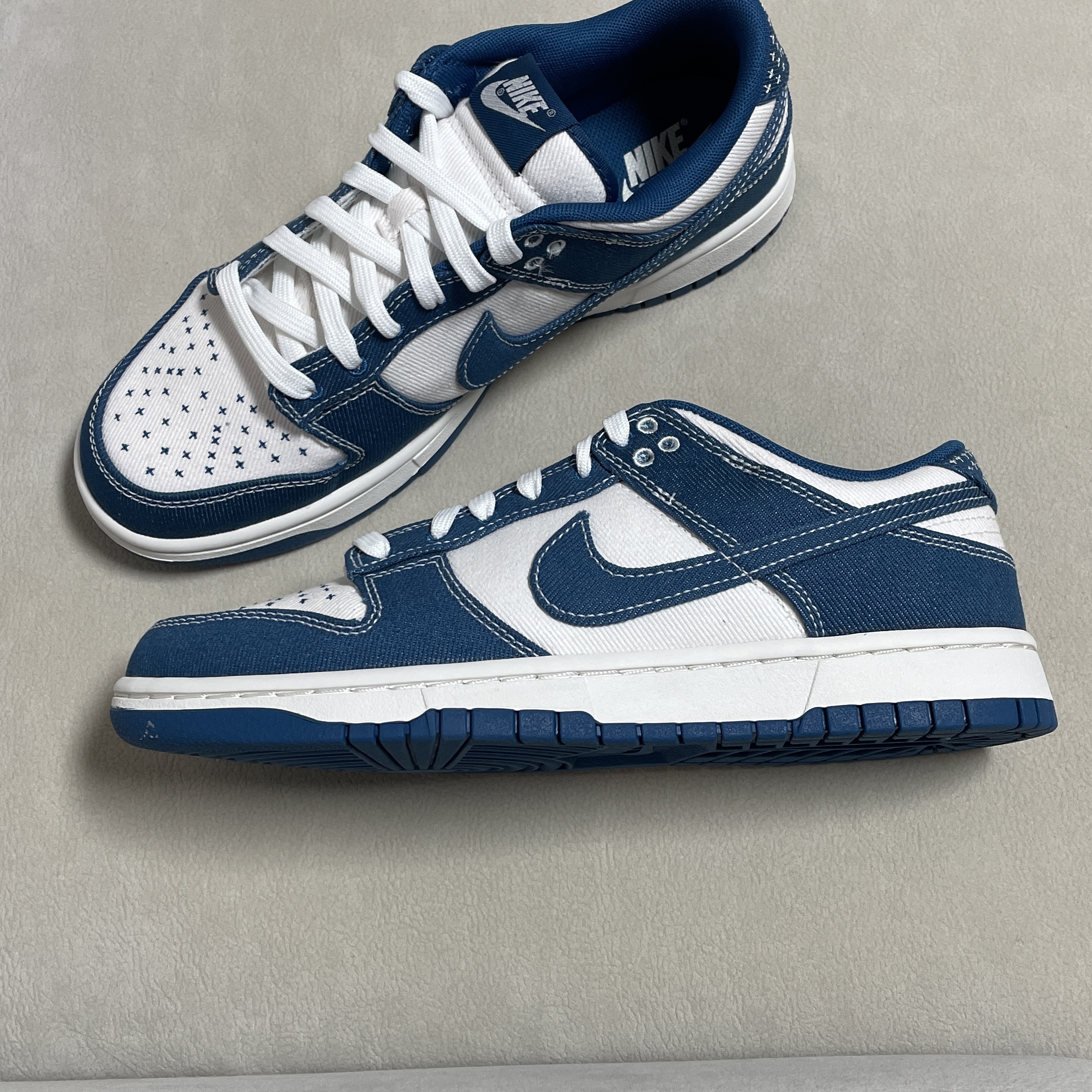 Nike Dunk Low Retro SE Industrial Blue 착용 스타일 - 5