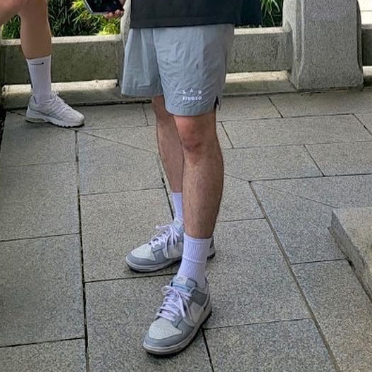 IAB Studio Woven Shorts Gray, Nike Dunk Low Retro Wolf Grey 착용 스타일