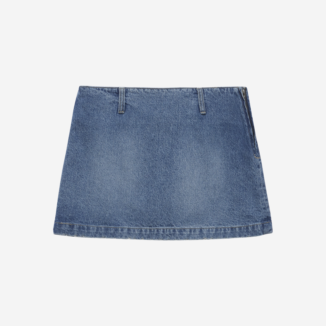 인스턴트펑크 우먼 로우라이즈 데님 미니 스커트 블루