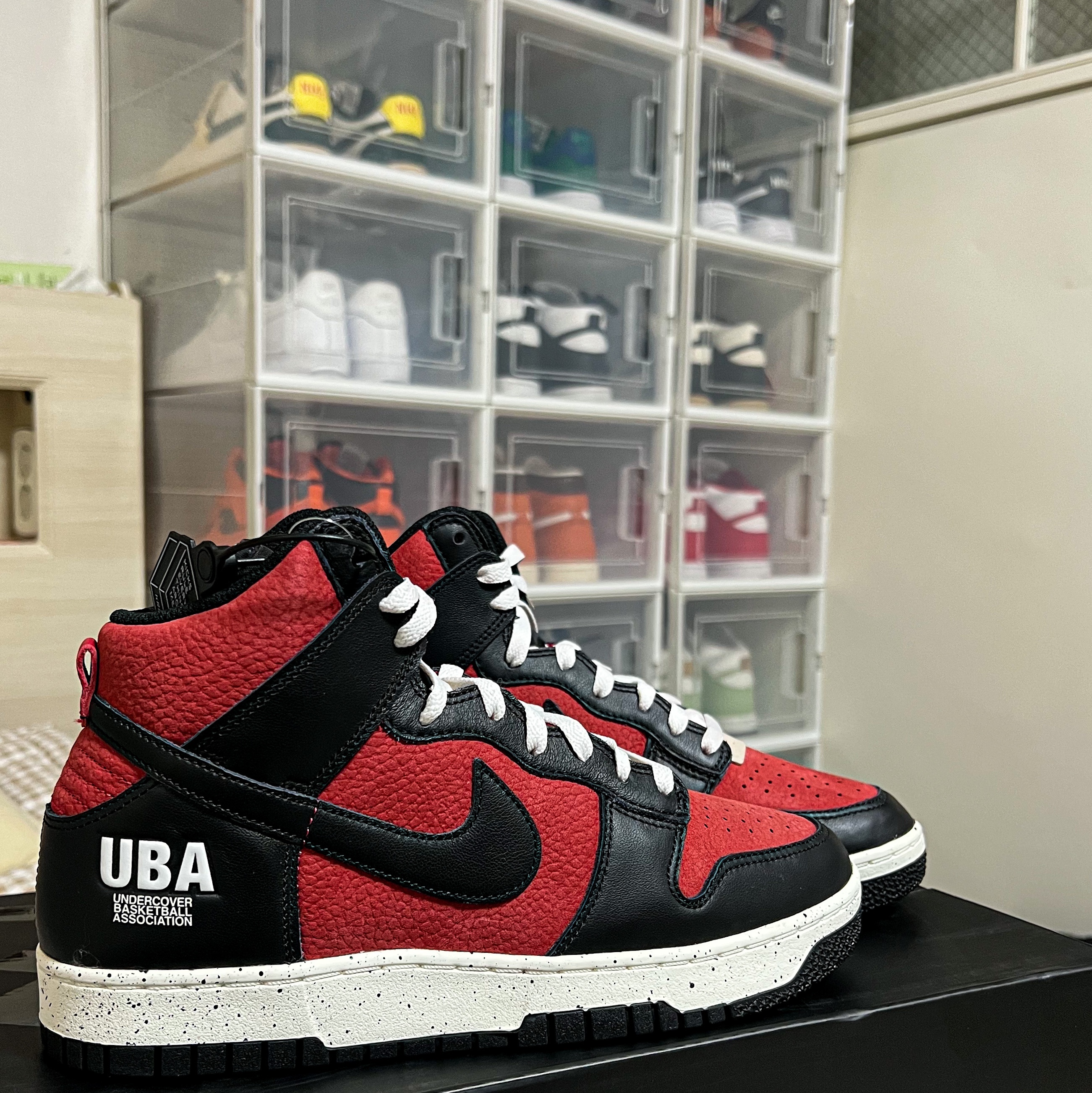 Nike x Undercover Dunk High 1985 Gym Red 착용 스타일
