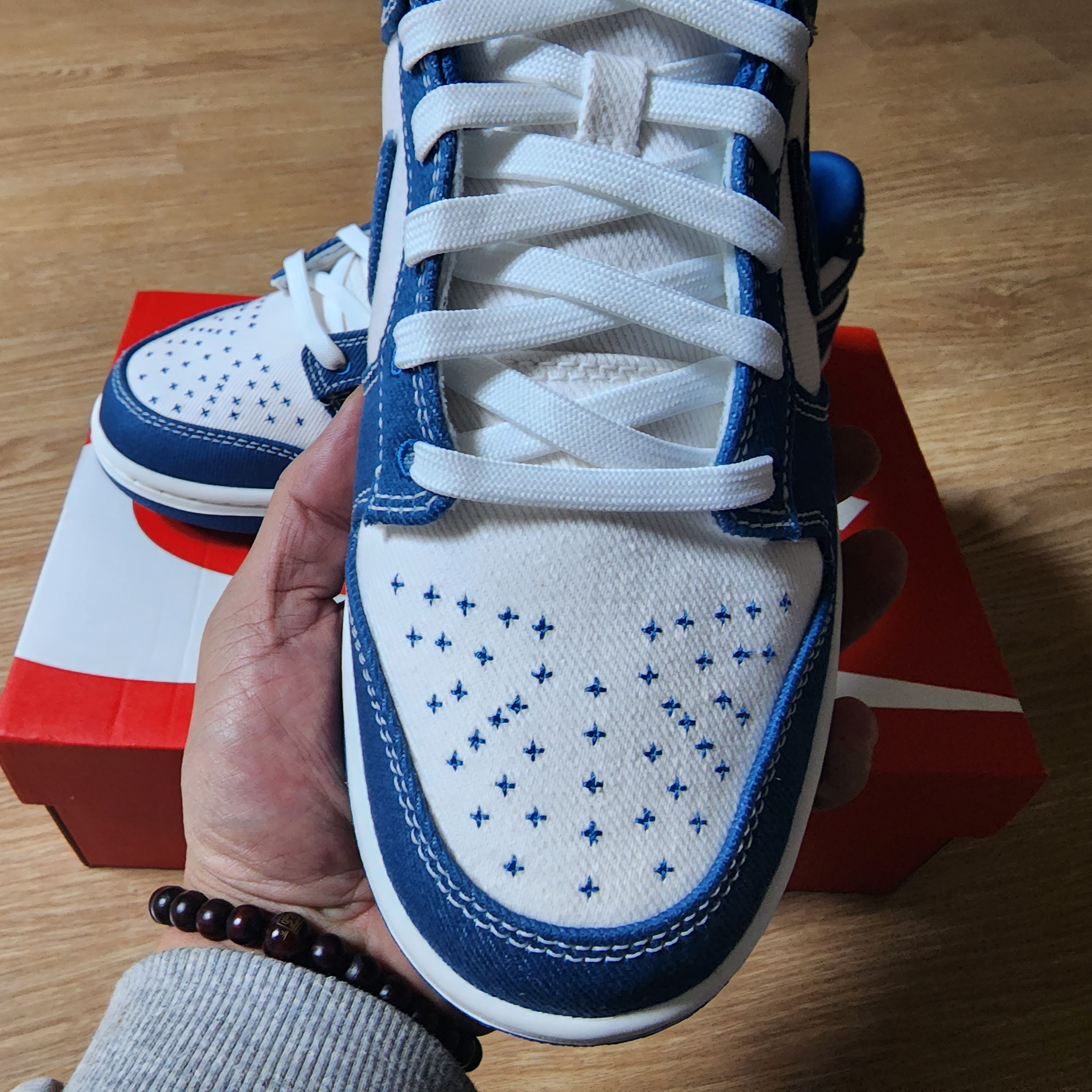Nike Dunk Low Retro SE Industrial Blue 착용 스타일 - 2