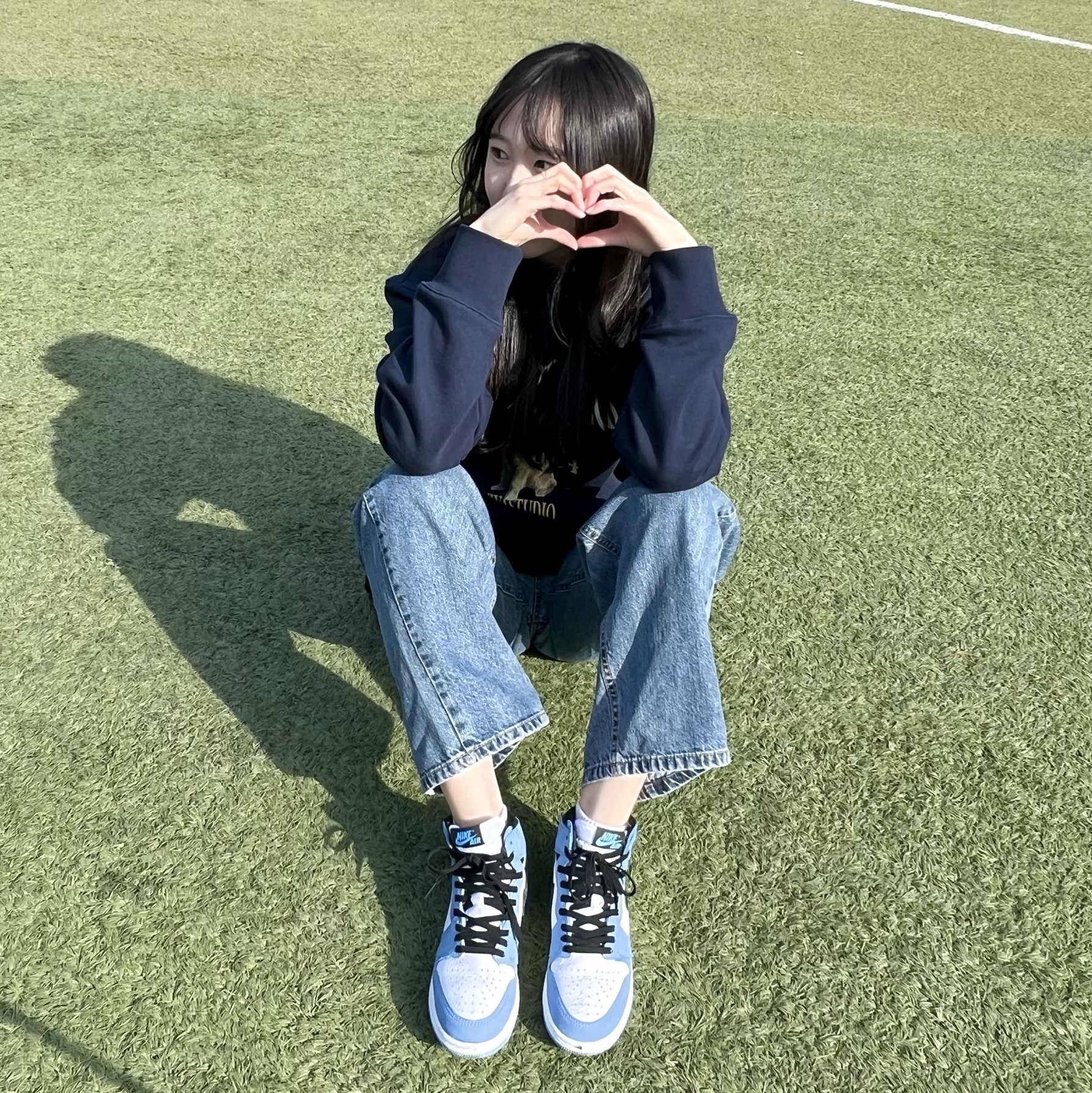 (GS) Jordan 1 Retro High OG University Blue, Jordan 1 Retro High OG University Blue 착용 스타일