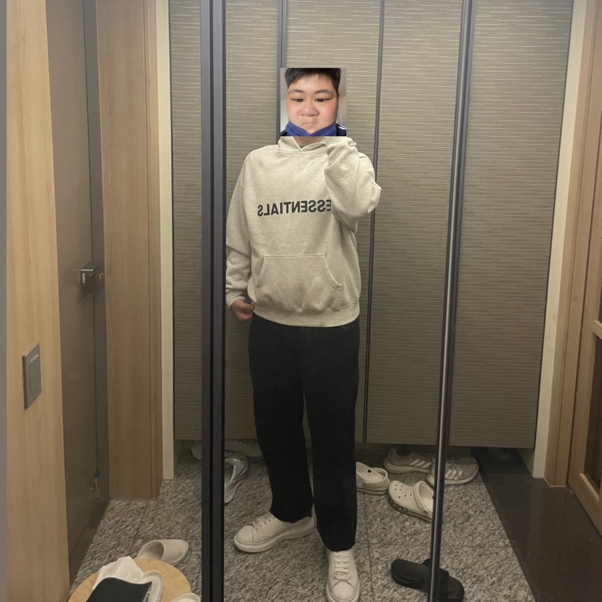 Essentials 3D Silicon Applique Pullover Hoodie Oatmeal/Oatmeal Heather/Light Heather Oatmeal 2020 착용 스타일 - 1