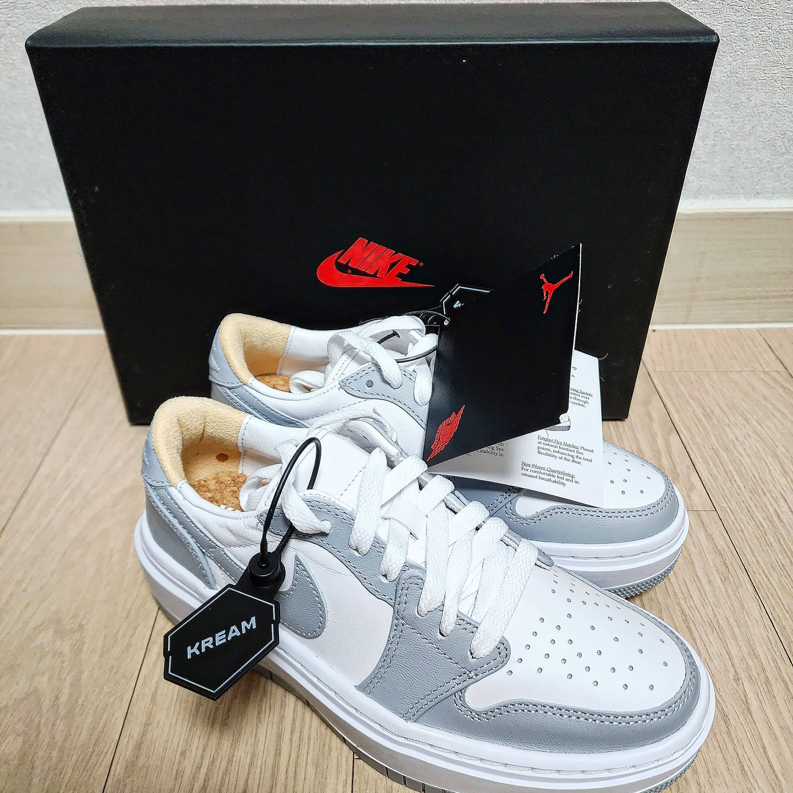 (W) Jordan 1 Elevate Low White and Wolf Grey 착용 스타일