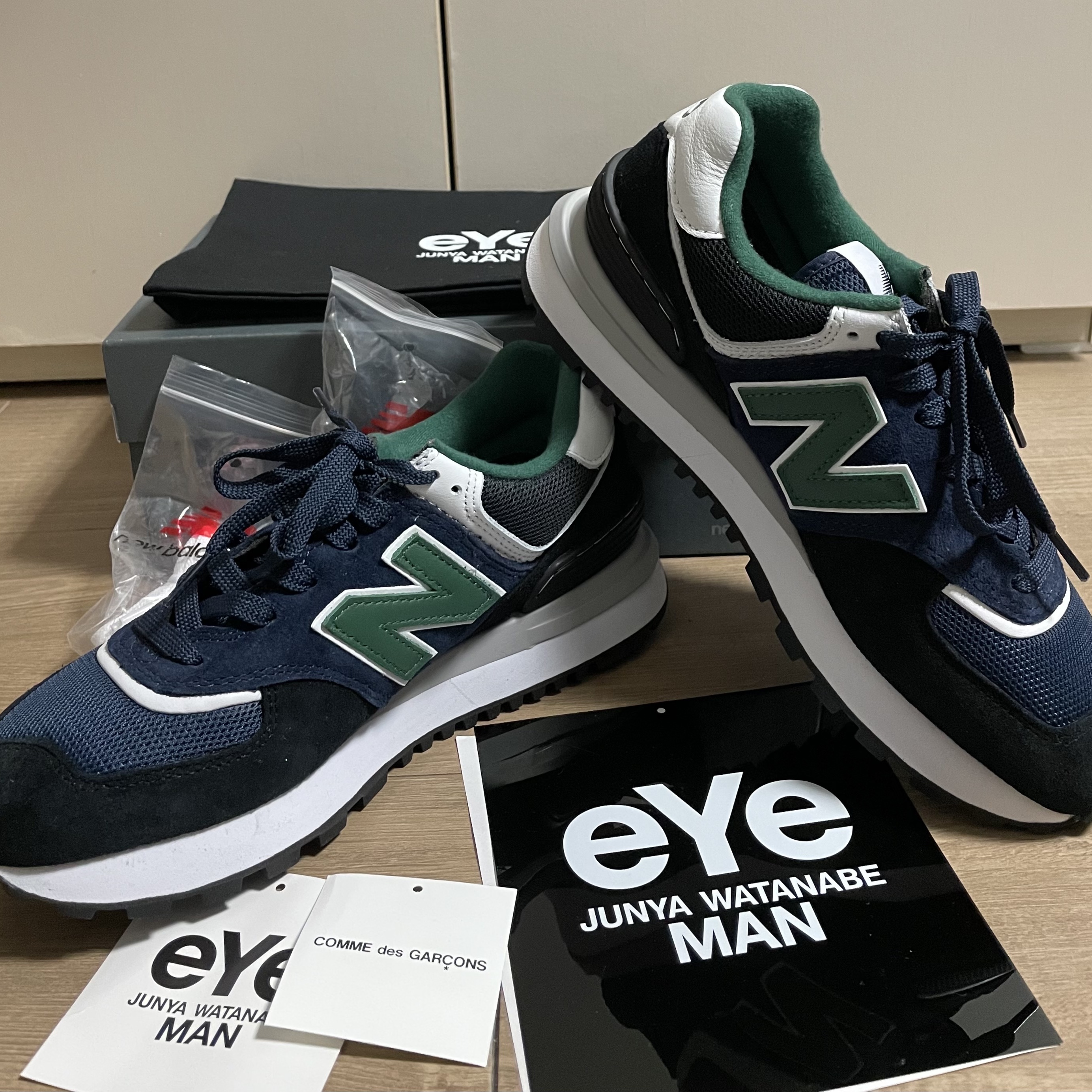 New Balance x Comme des Garcons Junya Watanabe Man 574 Legacy Navy Black 착용 스타일