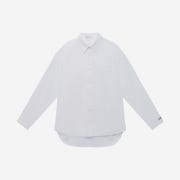Instantfunk Women Needlework Basic Striped Shirt White