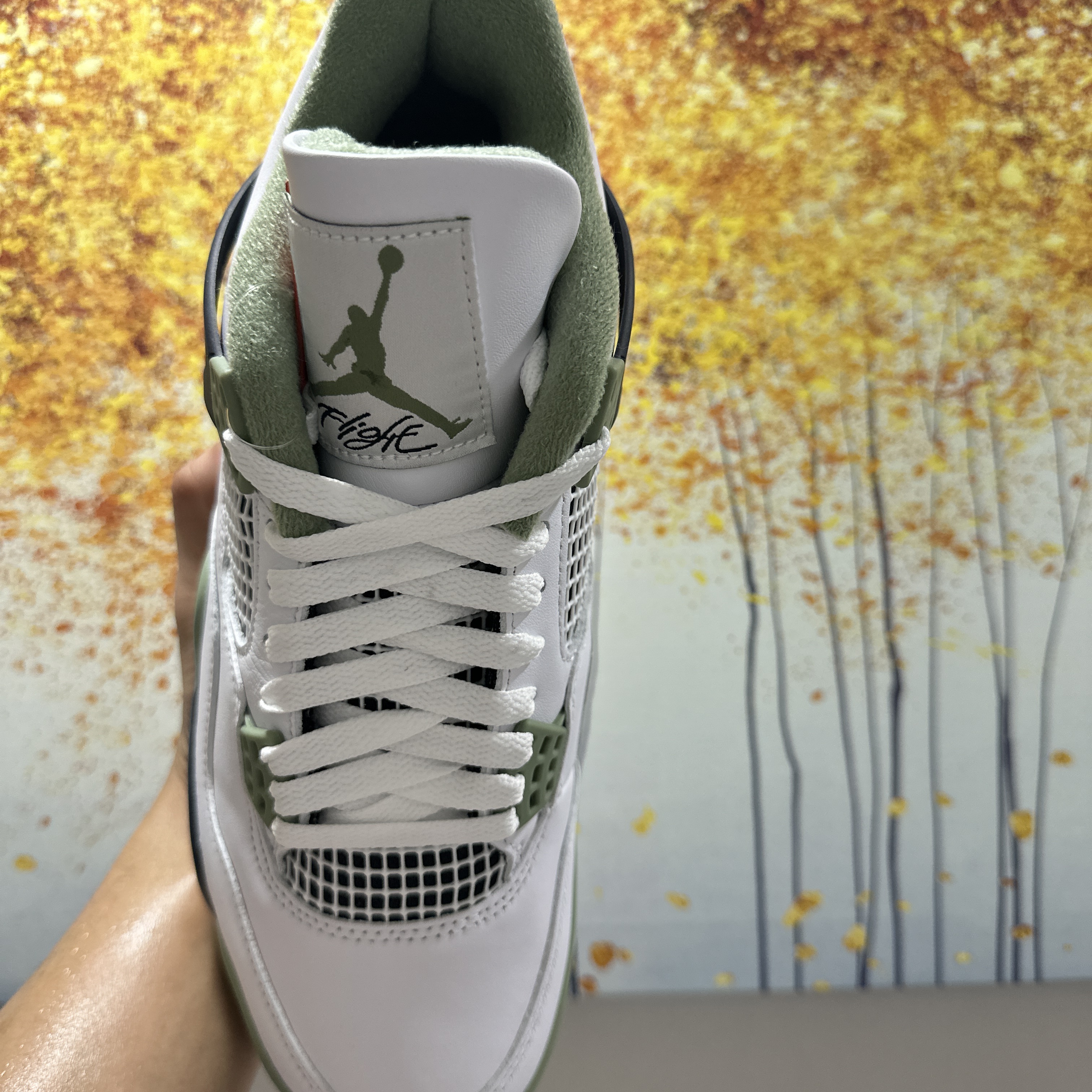 (W) Jordan 4 Retro Oil Green 착용 스타일 - 2