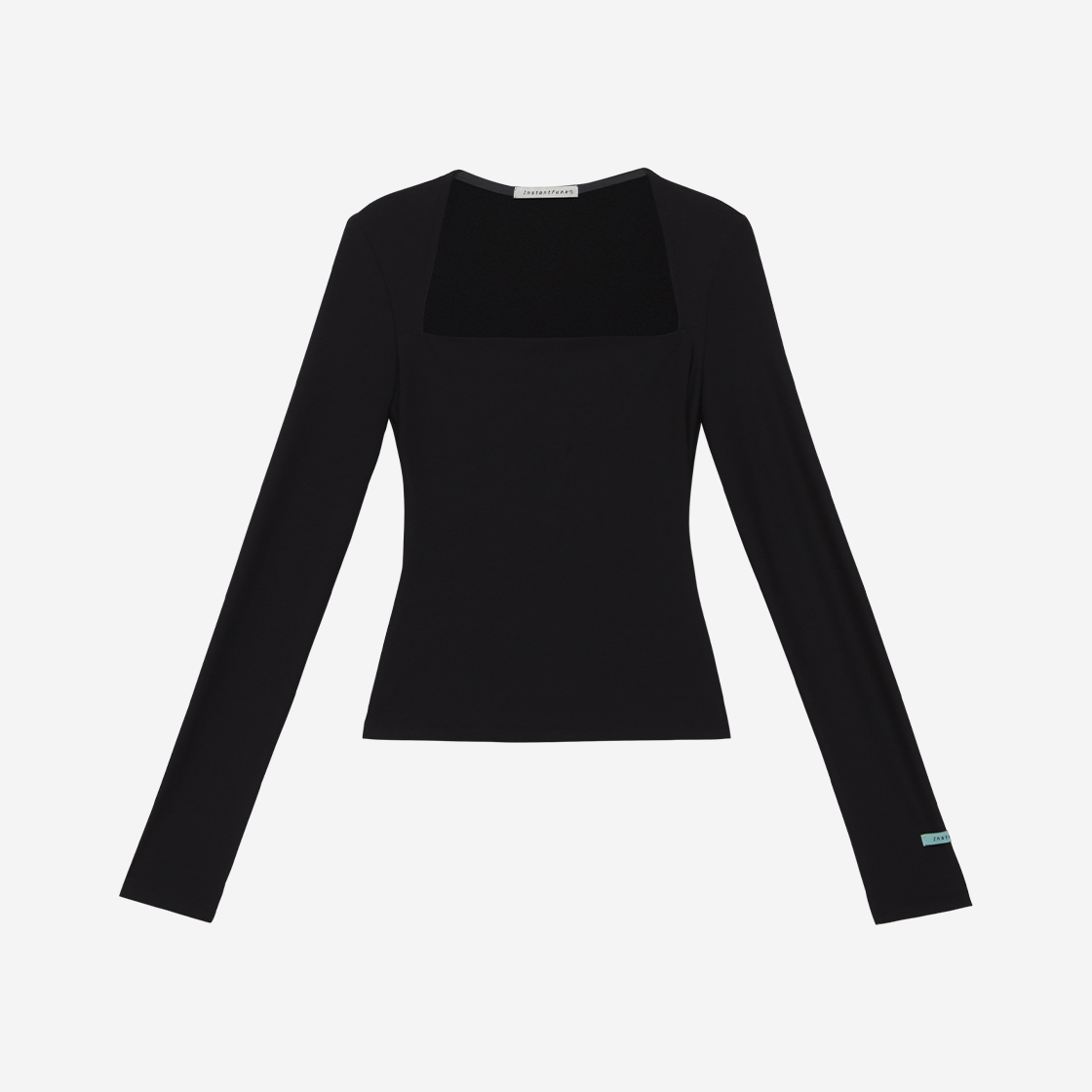 인스턴트펑크 우먼 스퀘어넥 롱슬리브 티셔츠 블랙