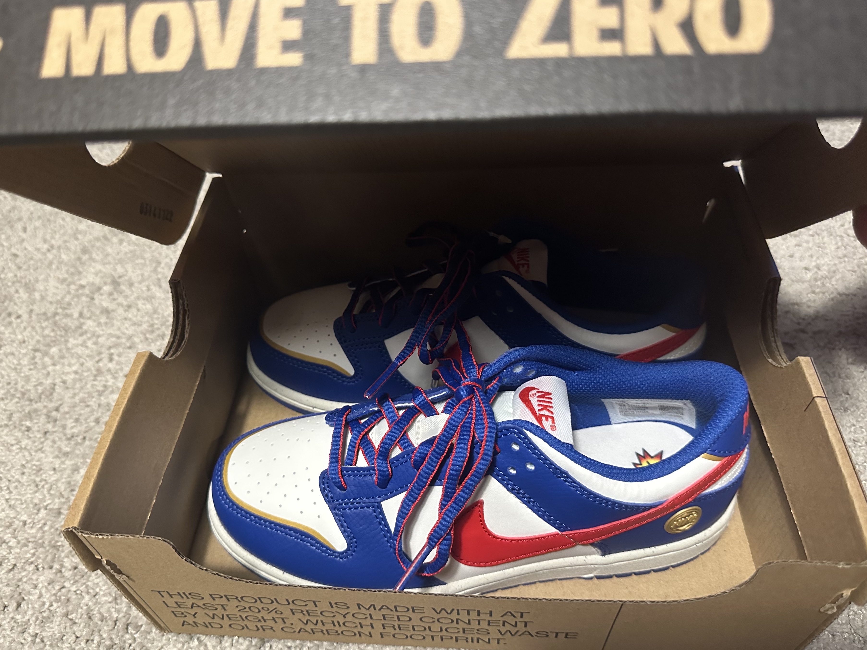 (PS) Nike Dunk Low Game Royal University Red 착용 스타일 - 5