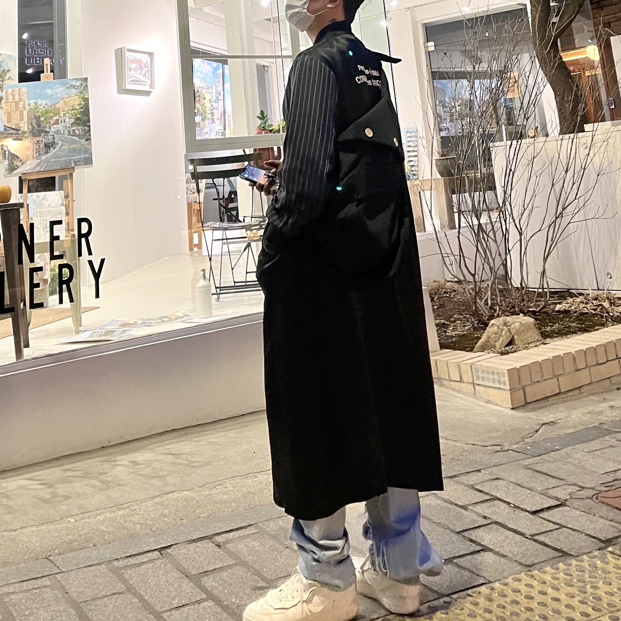 Nike x Comme des Garcons Homme Plus Air Force Mid White 착용 스타일