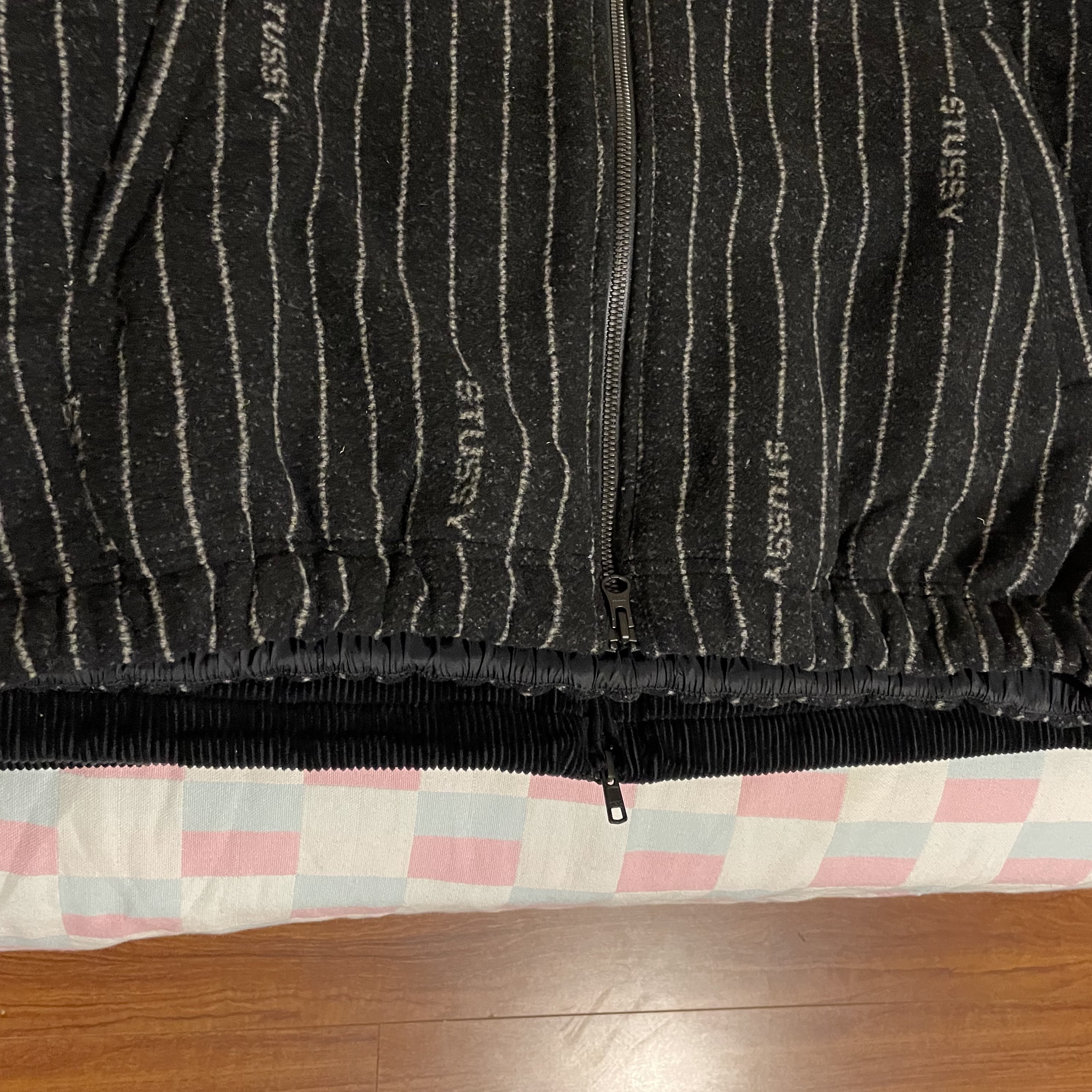 Nike x Stussy NRG Striped Wool Jacket Black (DR4023-010), Supreme x Nike Arc Corduroy Hooded Jacket Black - 22SS 착용 스타일 - 3