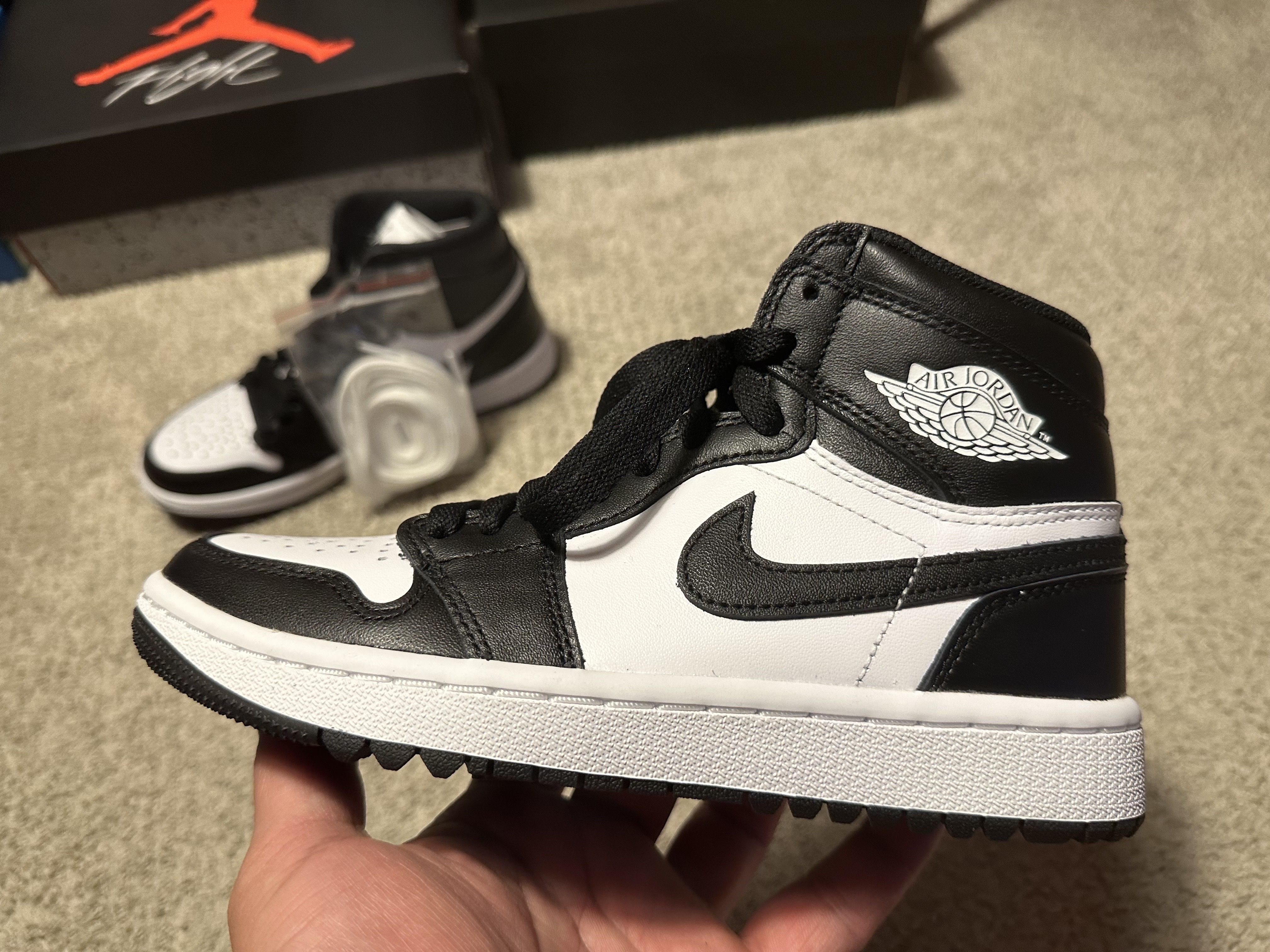 Jordan 1 High Golf White Black 착용 스타일 - 4