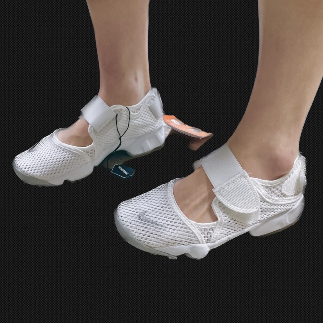 (GS/PS) Nike Air Rift White Wolf Grey 착용 스타일 - 2