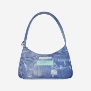 Instantfunk Women Denim Printed Hobo Bag Blue