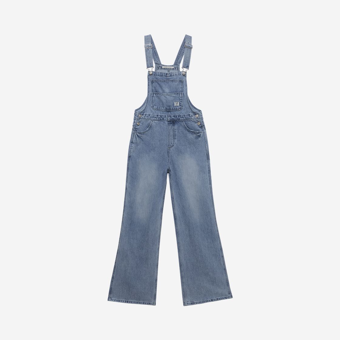 인스턴트펑크 우먼 와이드 레그 데님 점프수트 라이트 블루