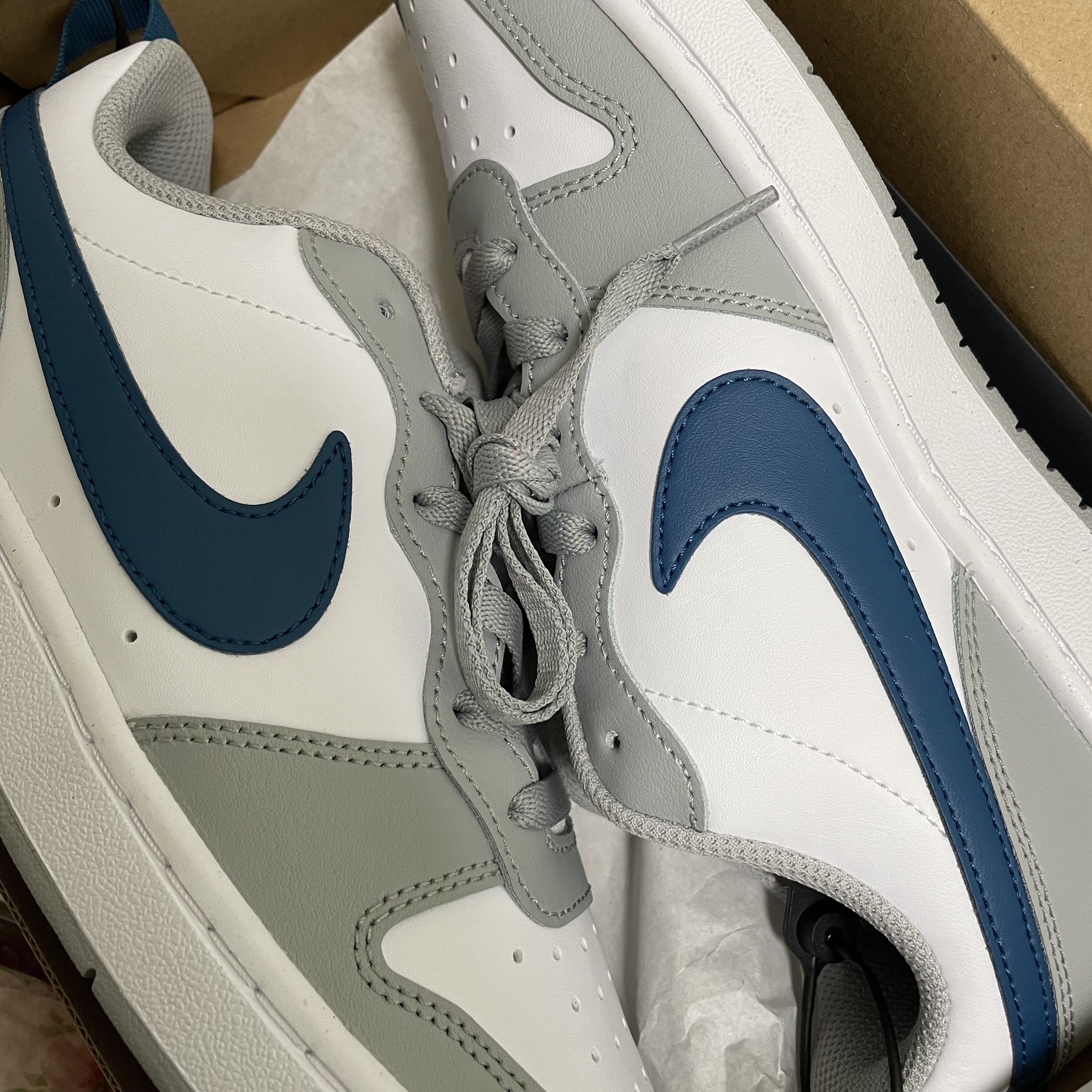 (GS) Nike Court Borough Low 2 Light Smoke Grey 착용 스타일