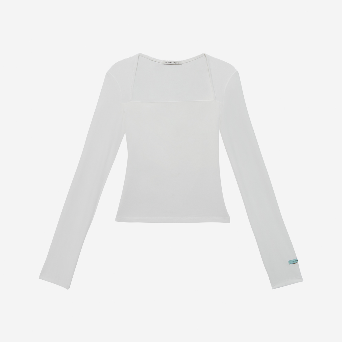 인스턴트펑크 우먼 스퀘어넥 롱슬리브 티셔츠 화이트