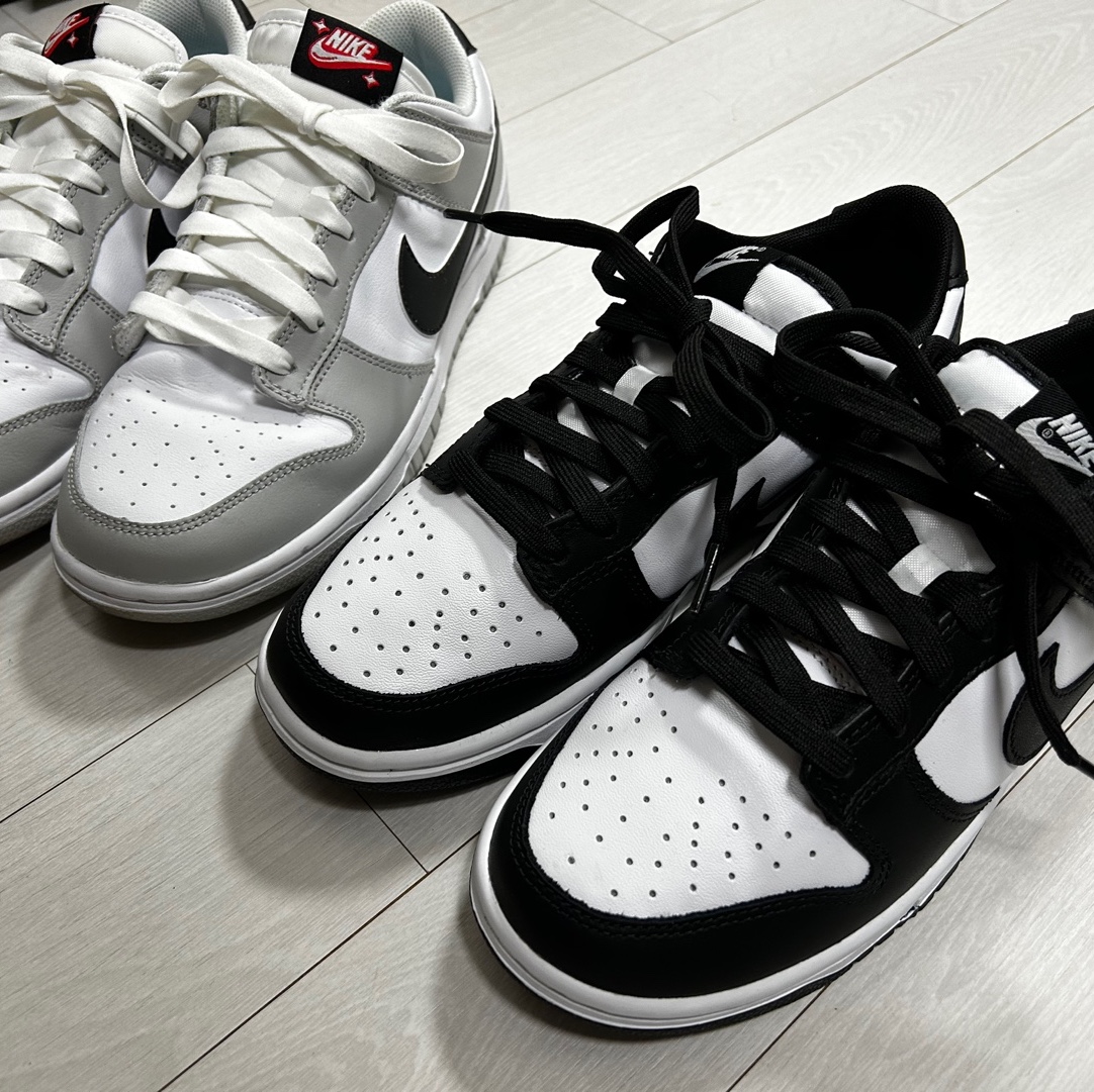 Nike Dunk Low Retro Black, Nike Dunk Low Retro SE Jackpot Grey Fog 착용 스타일